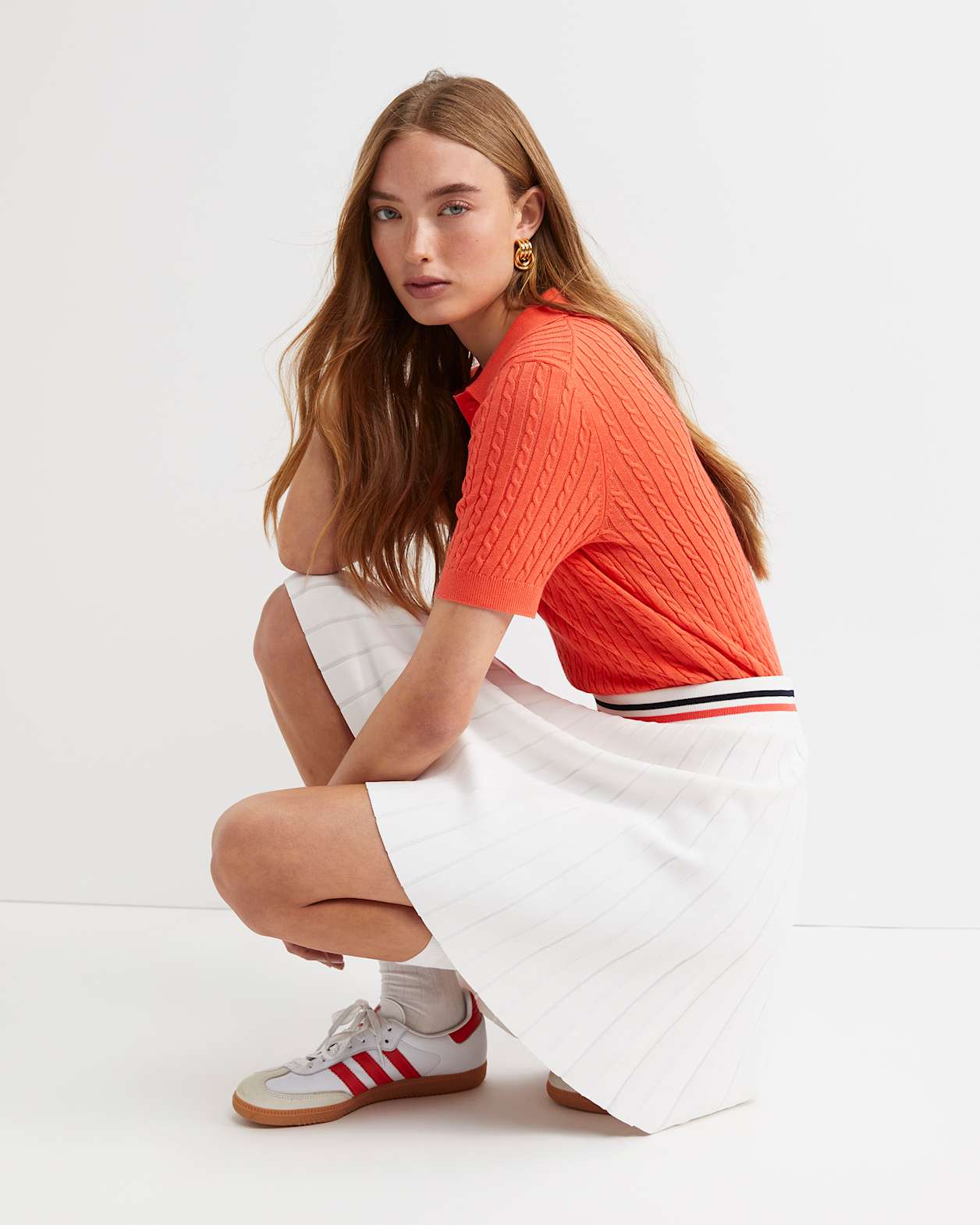 Elka Cable Polo in ORANGE