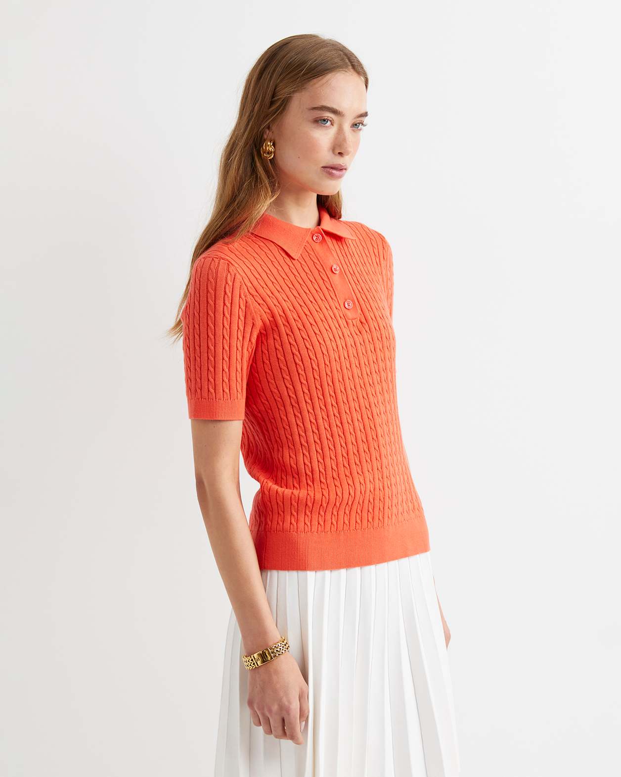 Elka Cable Polo in ORANGE