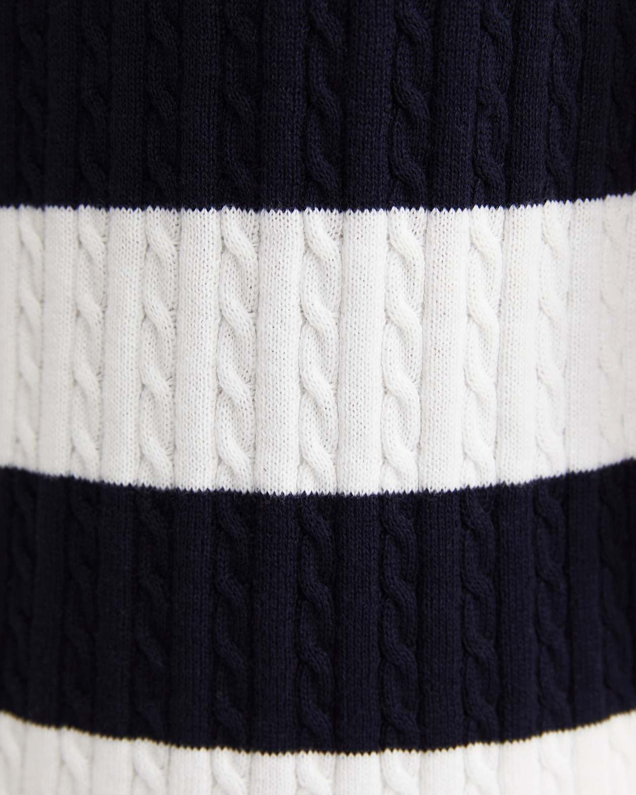 Elka Cable Polo in WHITE/NAVY