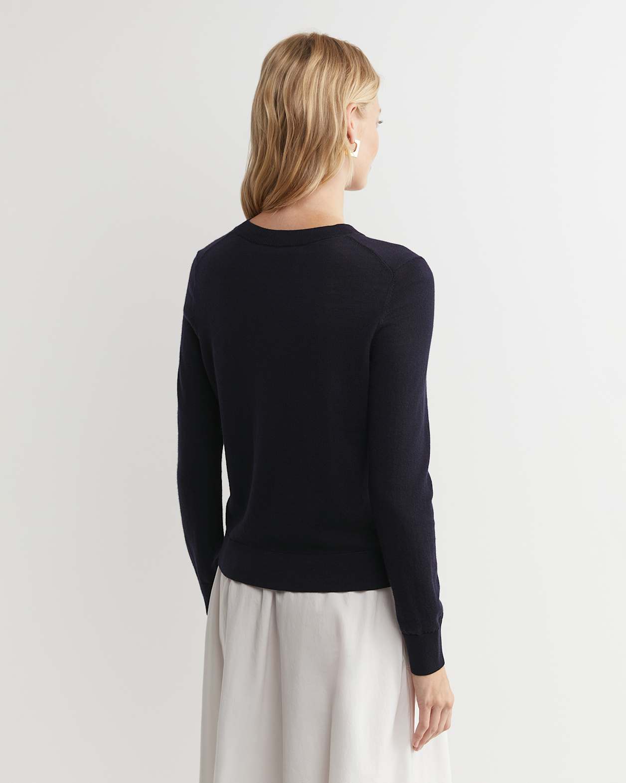 Francis Merino Crew Neck Knit in NAVY