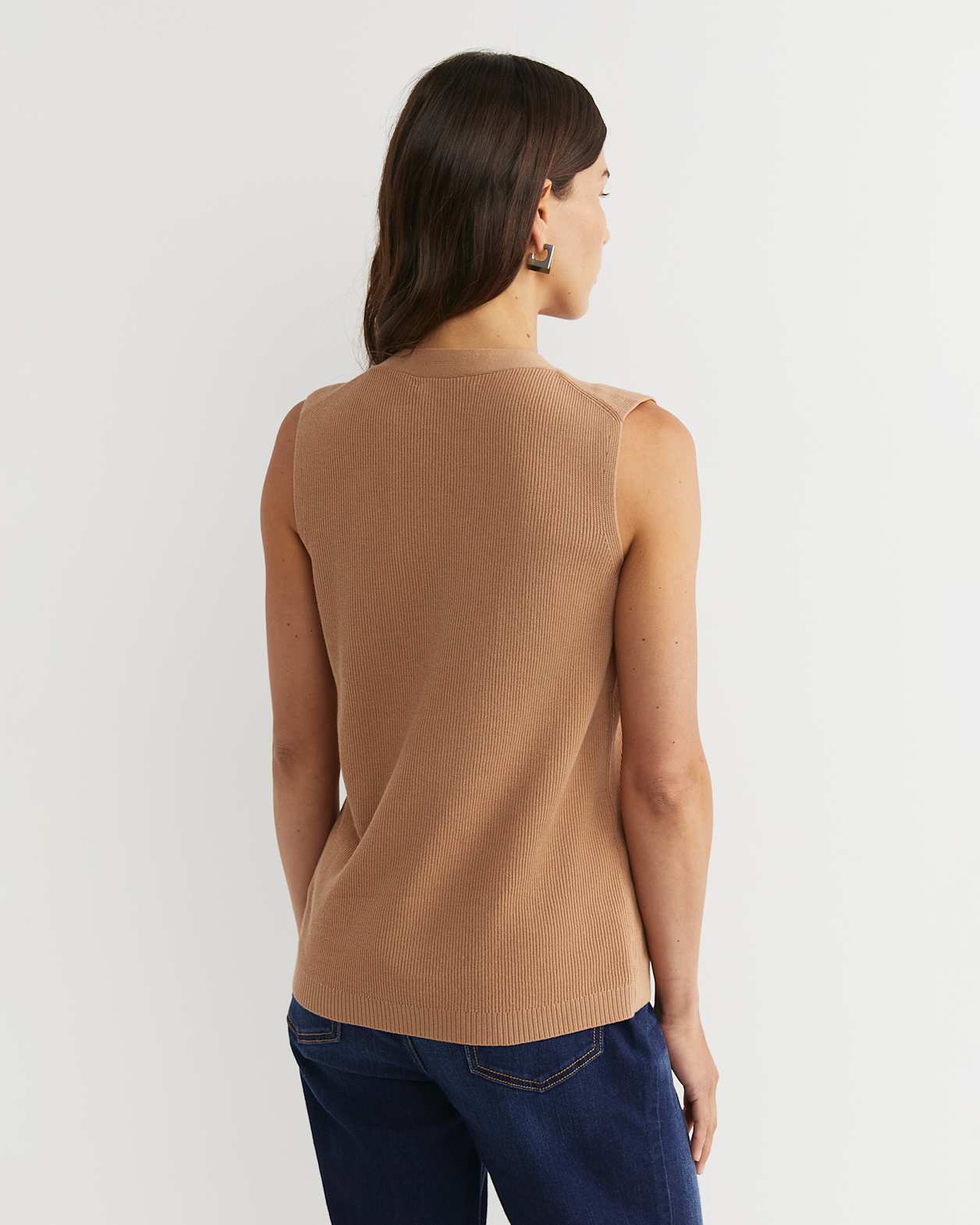 Becky Cotton Vest in TAN