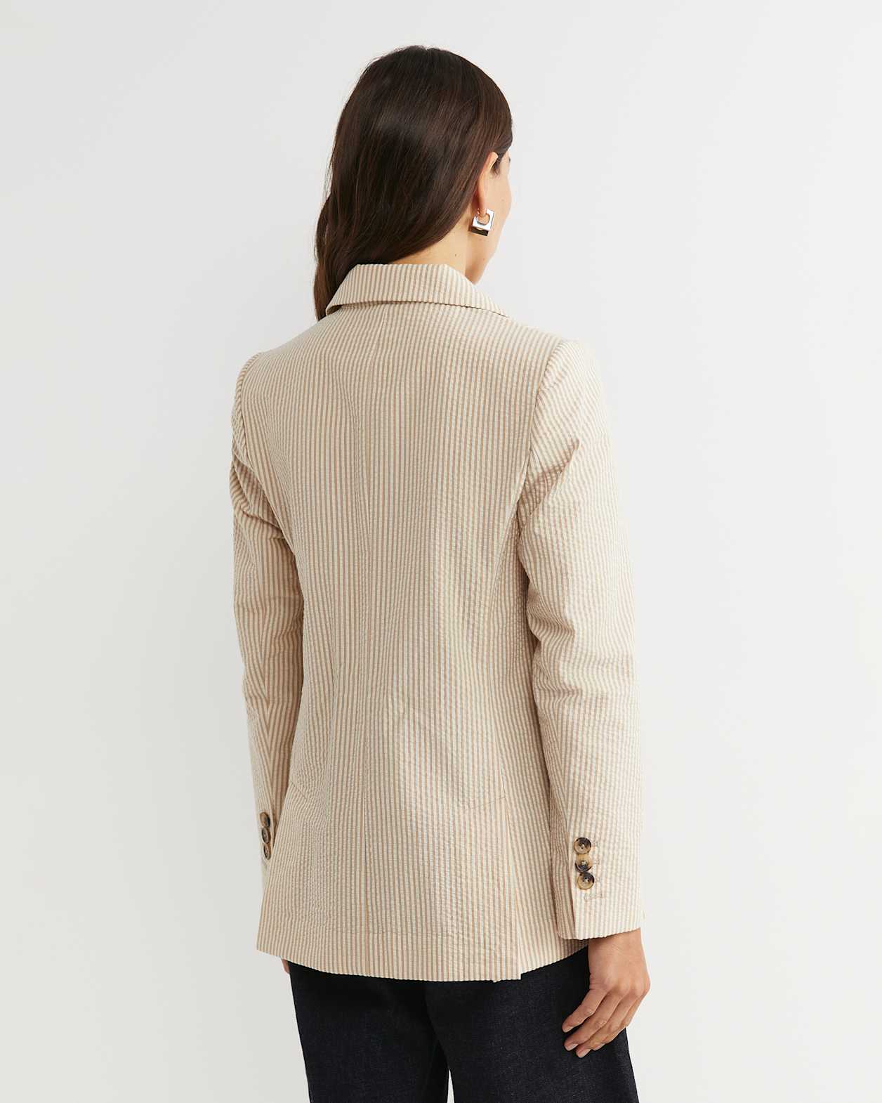 Nikoo Stripe Jacket in TAN/WHITE