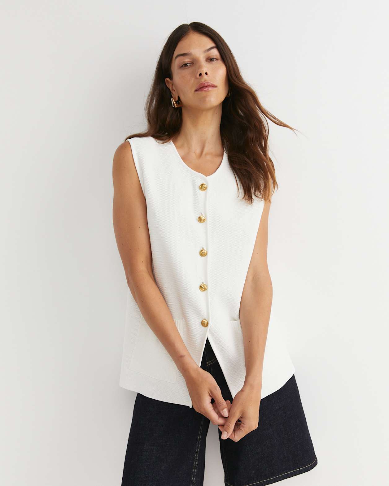 Maxine Milano Vest in MILK