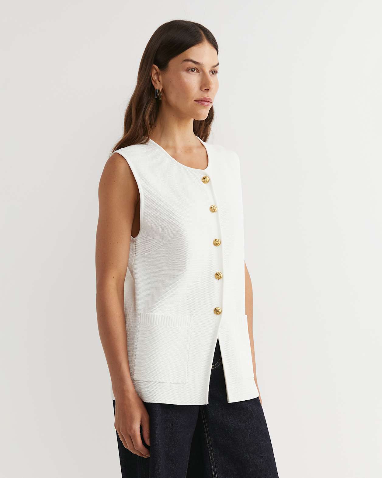Maxine Milano Vest in MILK