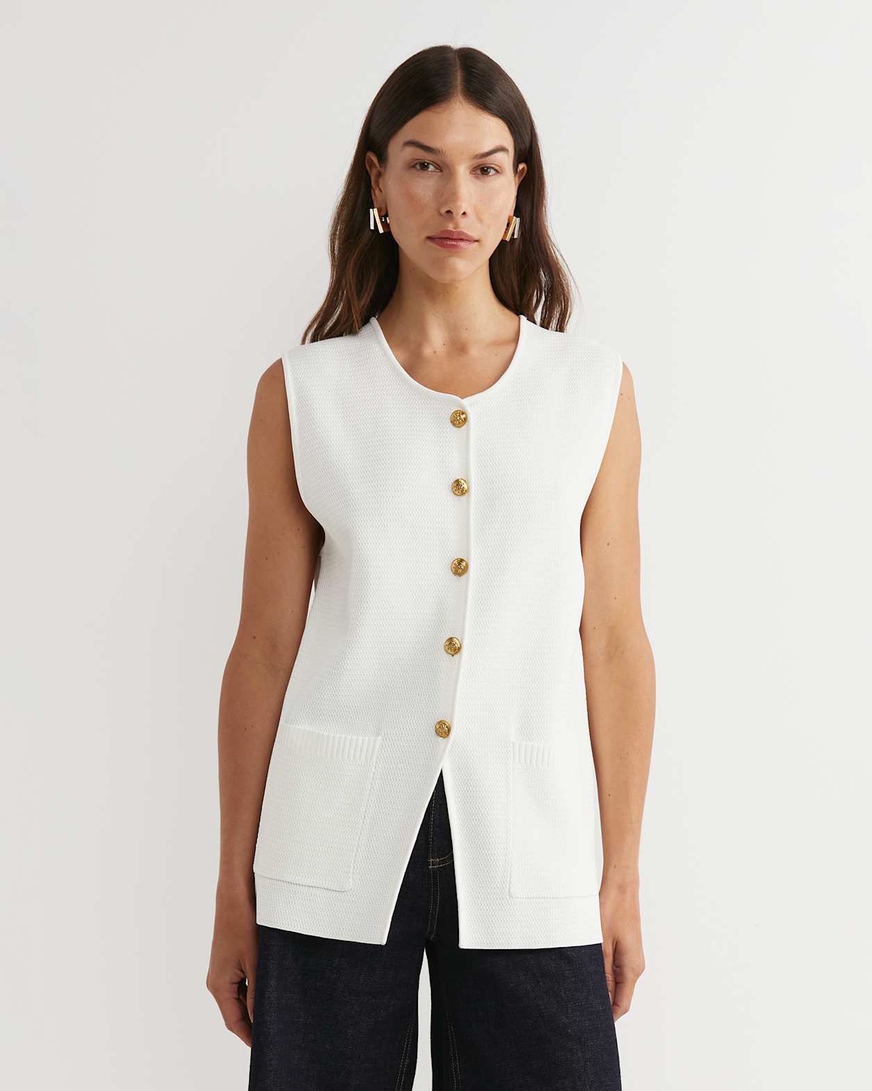Maxine Milano Vest in MILK