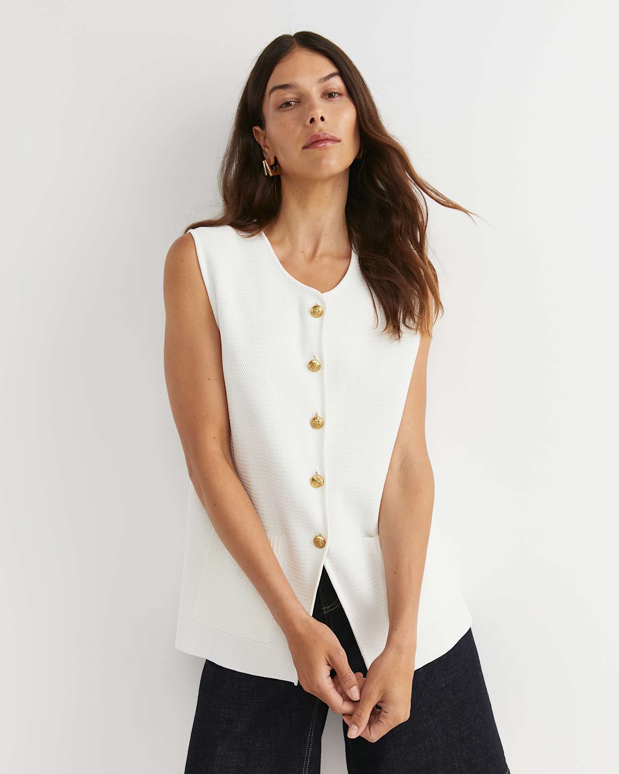 Maxine Milano Vest in MILK