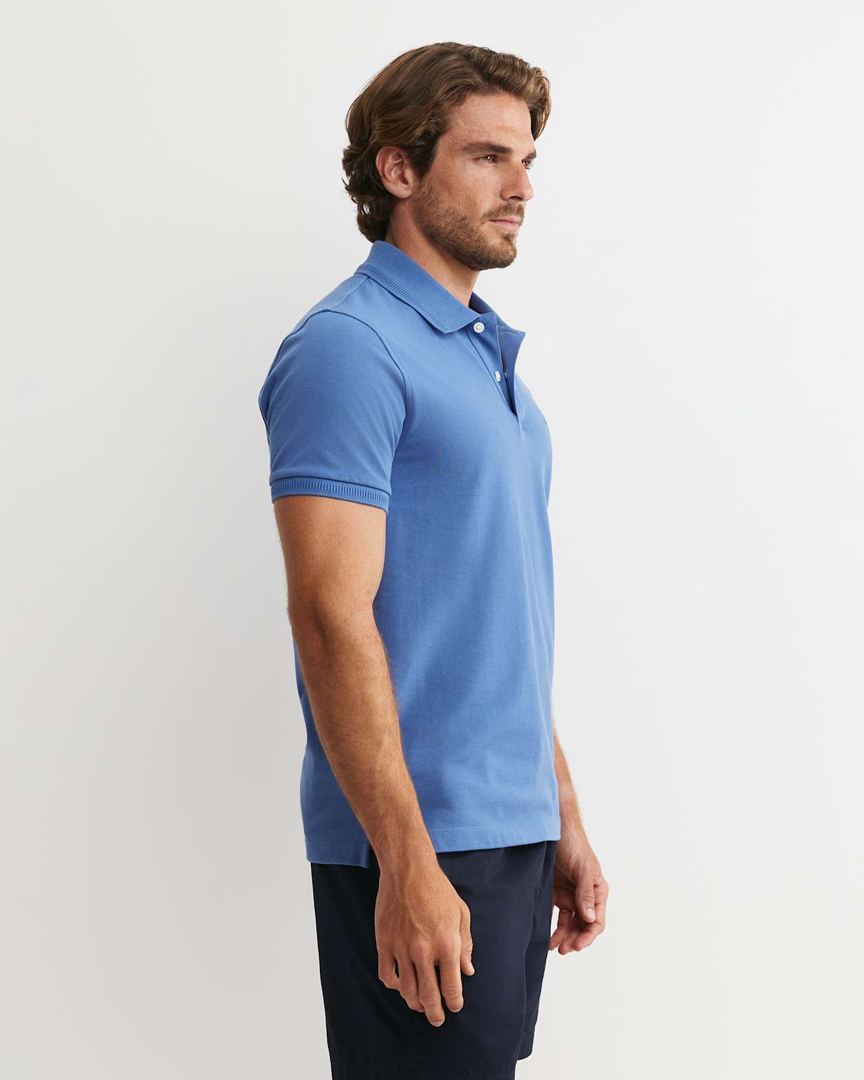 SC Pique Polo in SMOKE BLUE