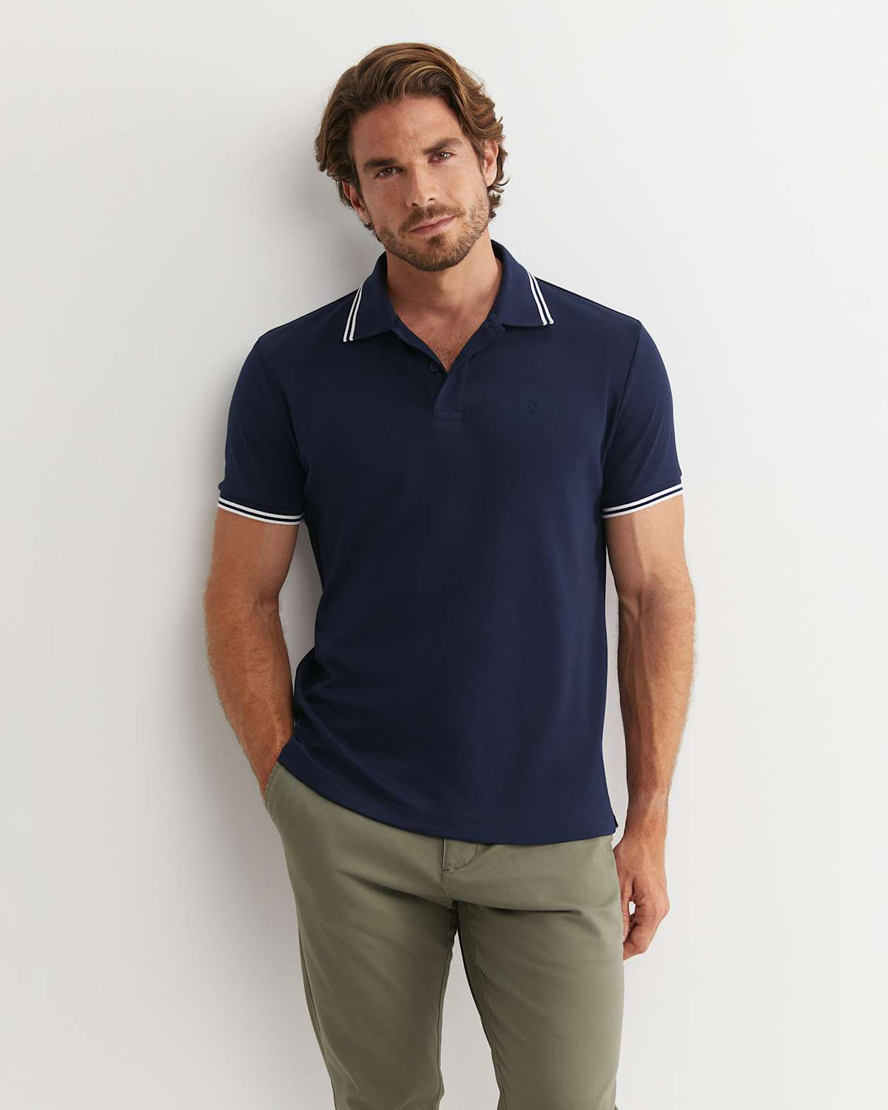 Manning Short Sleeve Polo in NAVY