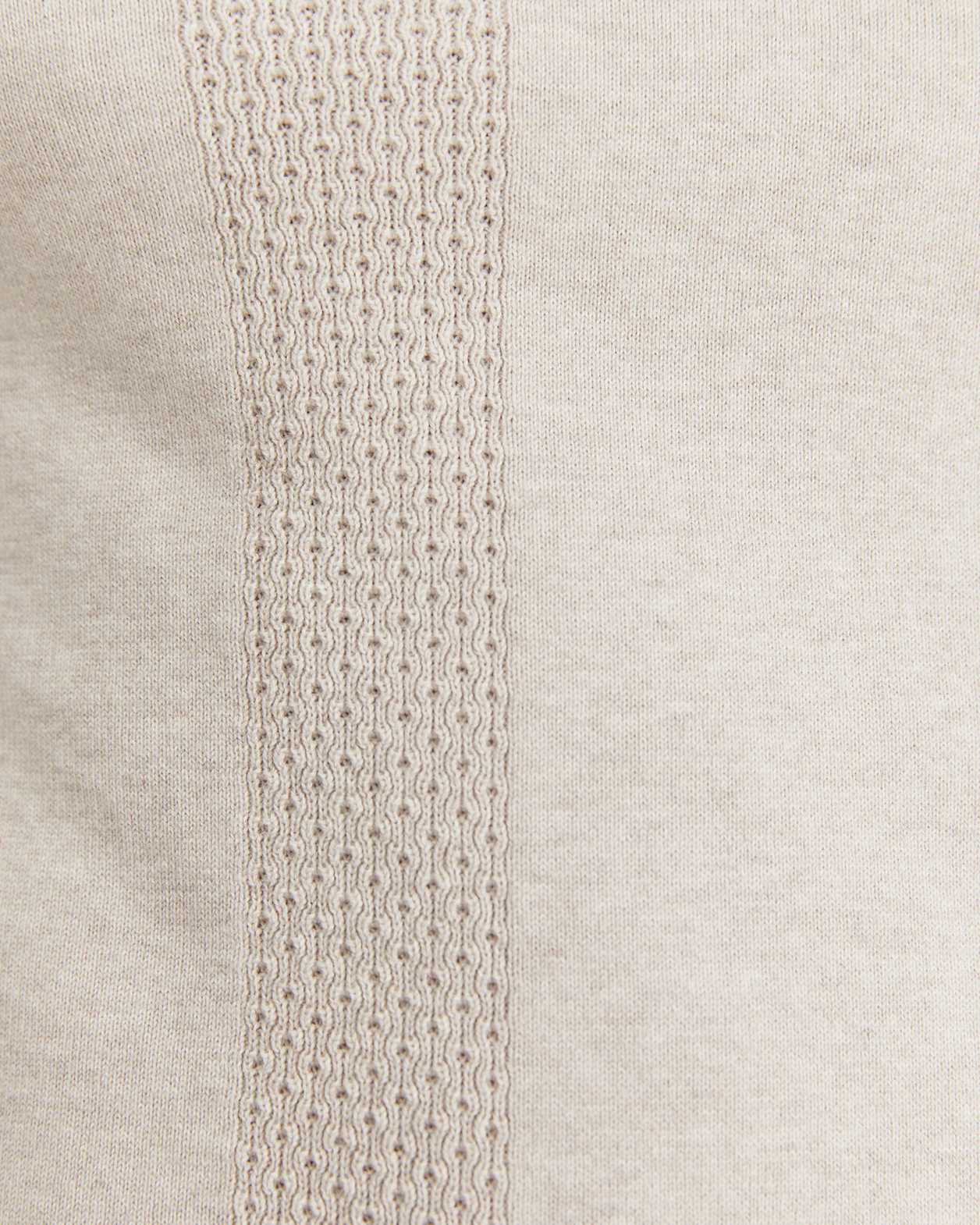 Luka Short Sleeve Knit Polo in NATURAL