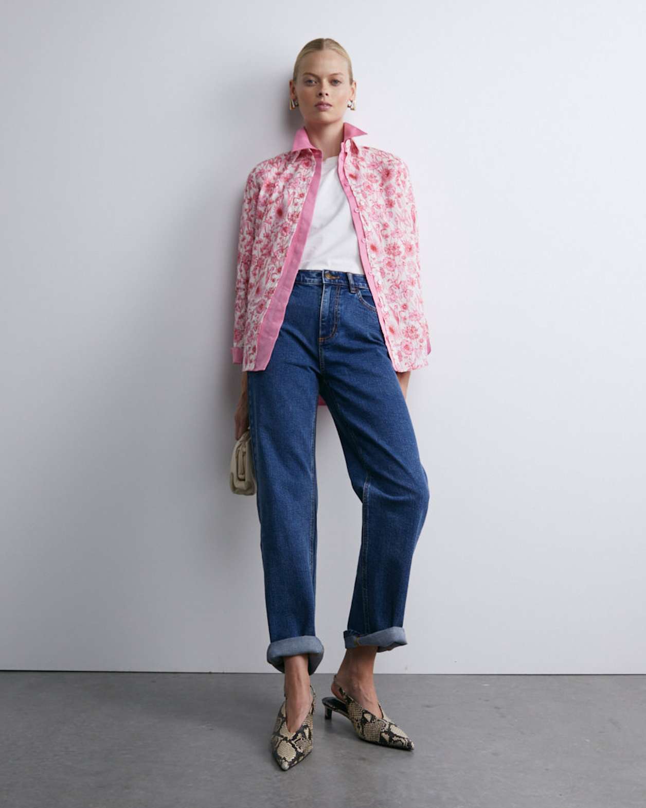 Muse Liberty Long Sleeve Shirt in WHITE/PINK