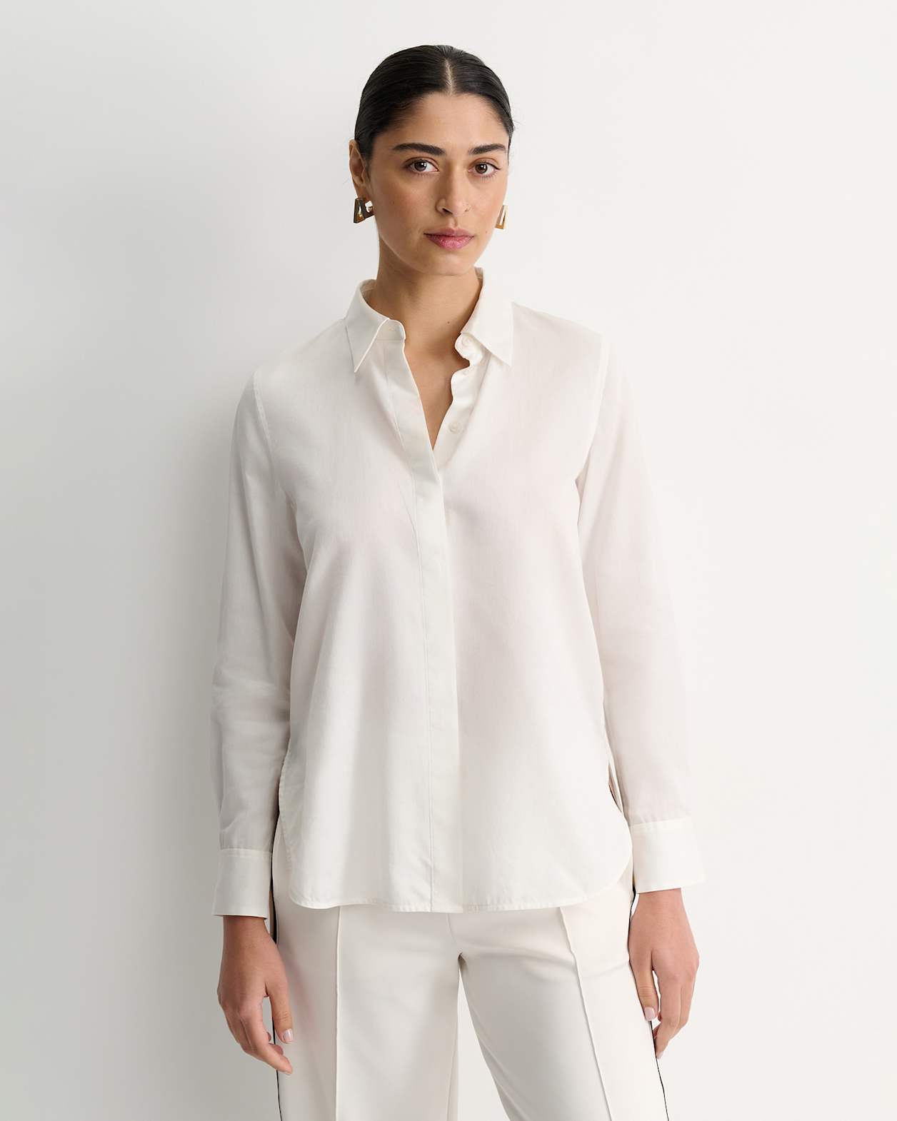 Georgia Long Sleeve Shirt in WHITE