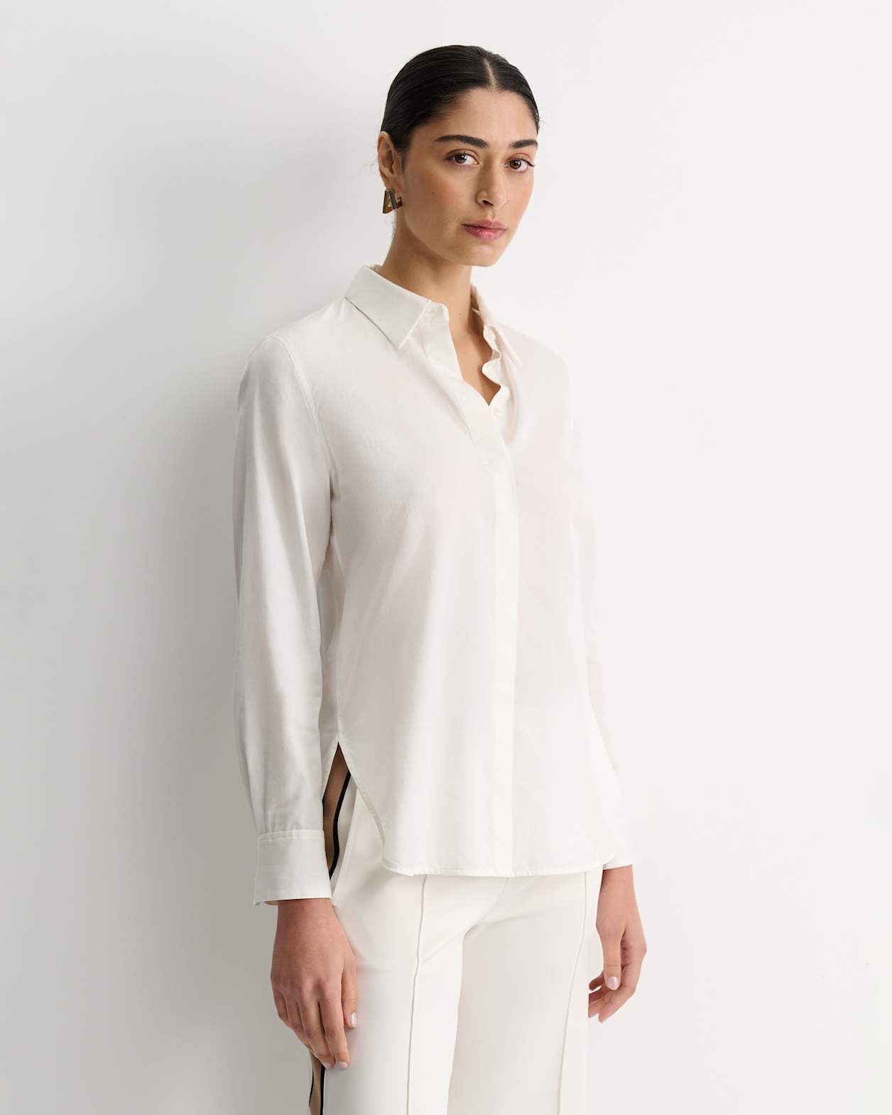 Georgia Long Sleeve Shirt in WHITE