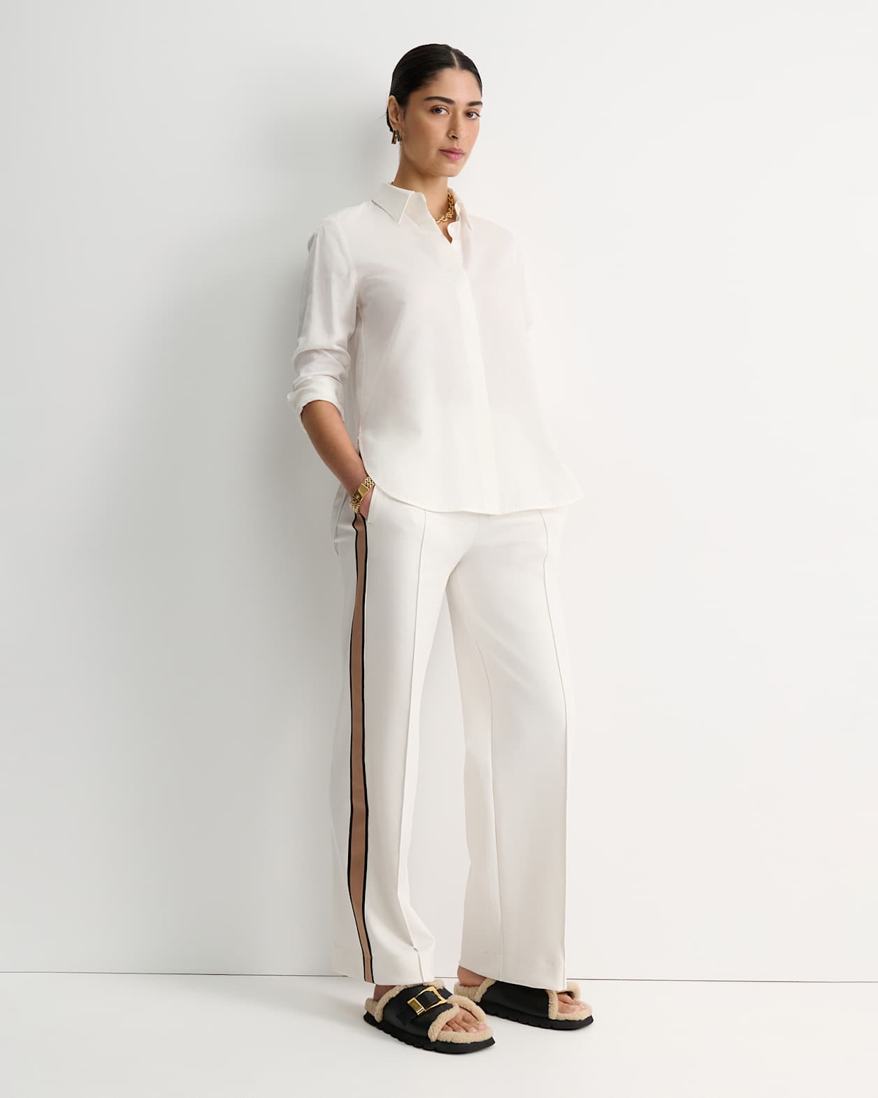 Georgia Long Sleeve Shirt in WHITE