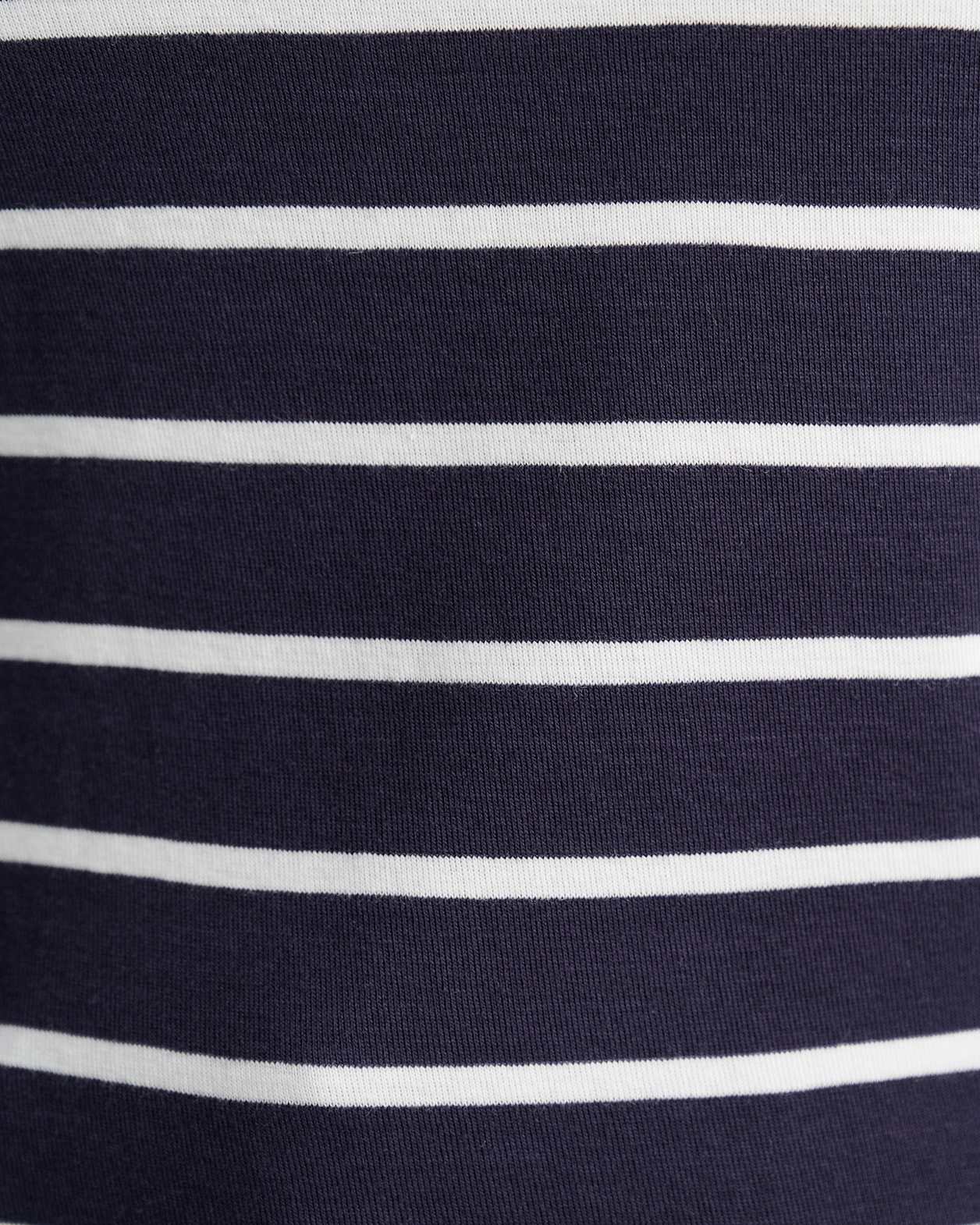 Heidi Long Sleeve Rib Tee in NAVY/WHITE