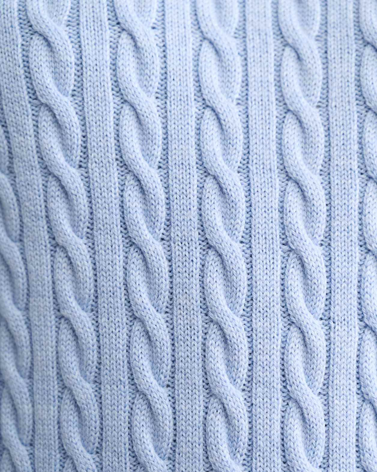 Merino Wool Baby Cable Sweater in PALE BLUE