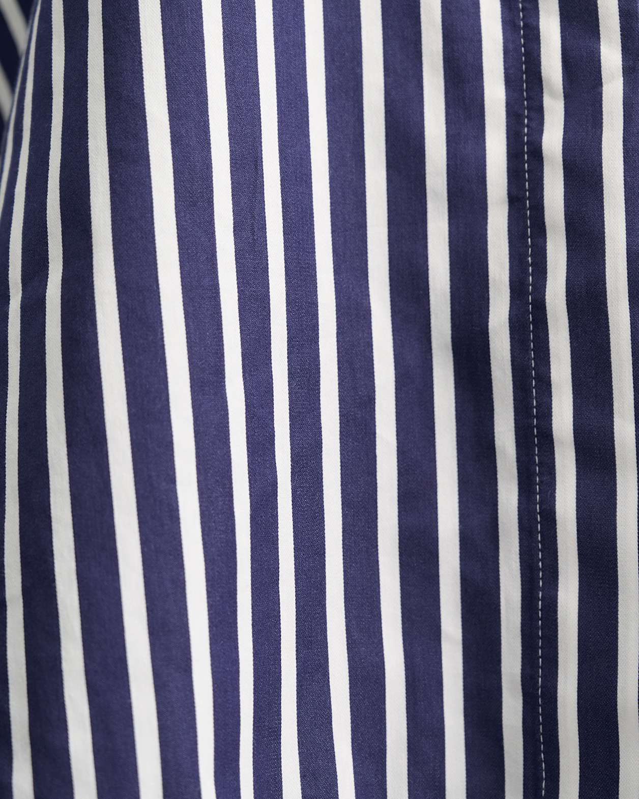 Hannah Stripe Cotton Silk Shirt in WHITE/NAVY