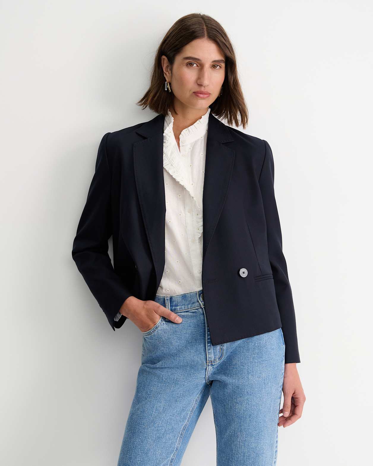 Wren Double Breasted Blazer in NAVY