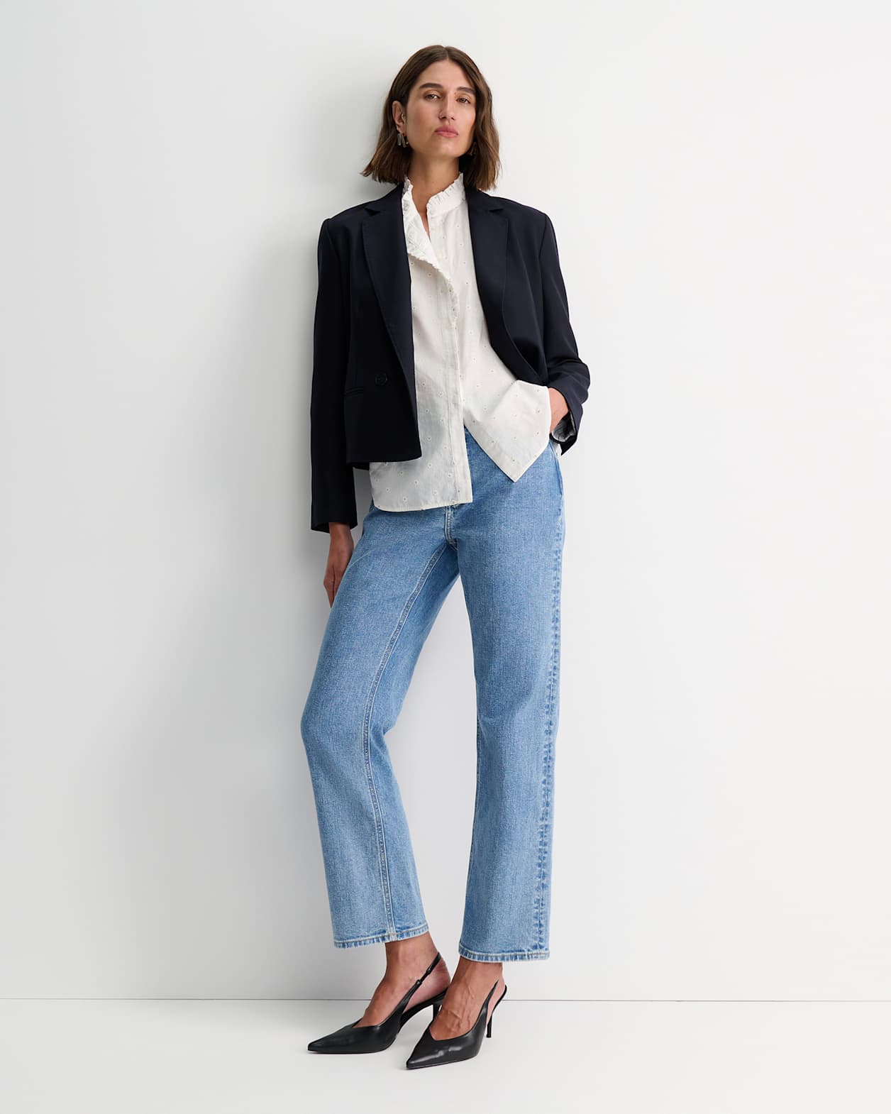 Wren Double Breasted Blazer in NAVY