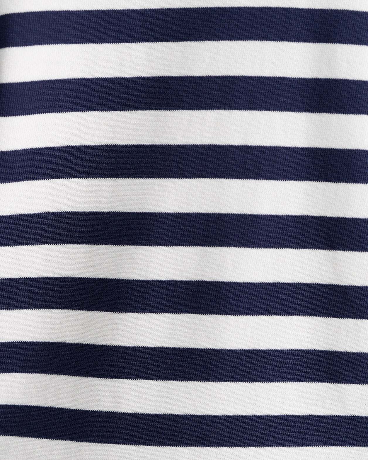 SC Stripe Quarter Zip Sweat in WHITE/NAVY