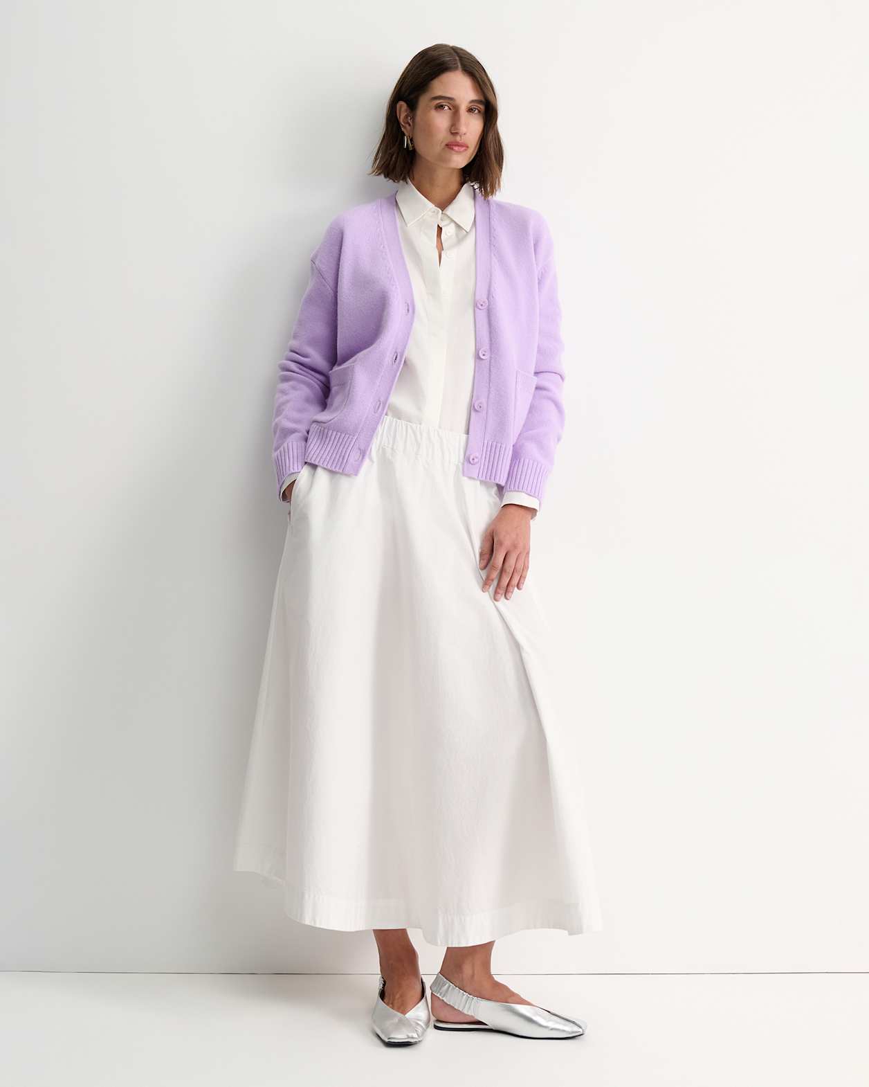 Hannah Cotton Silk Shirt in WHITE