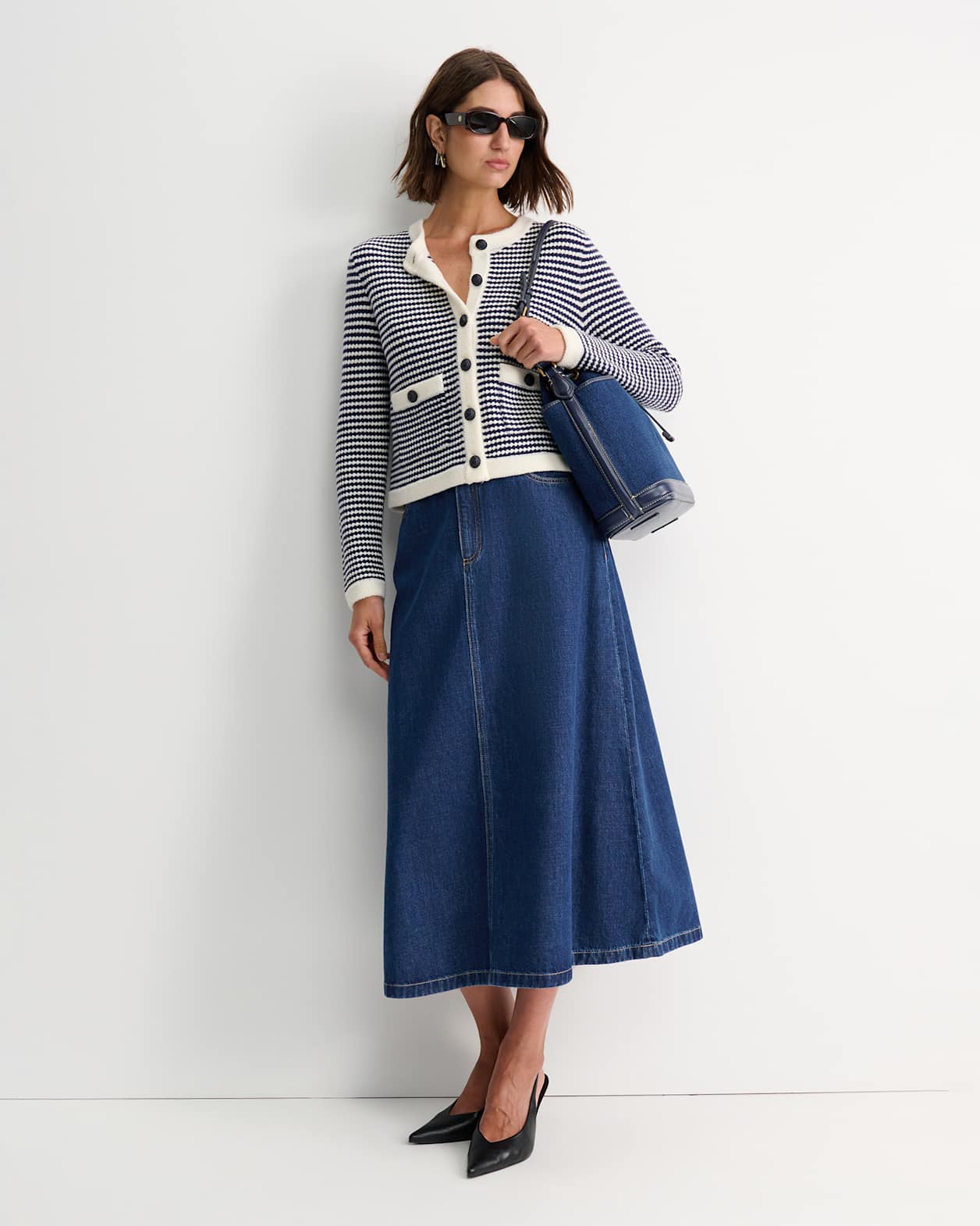 Nikki Denim Skirt in BLUE WASH