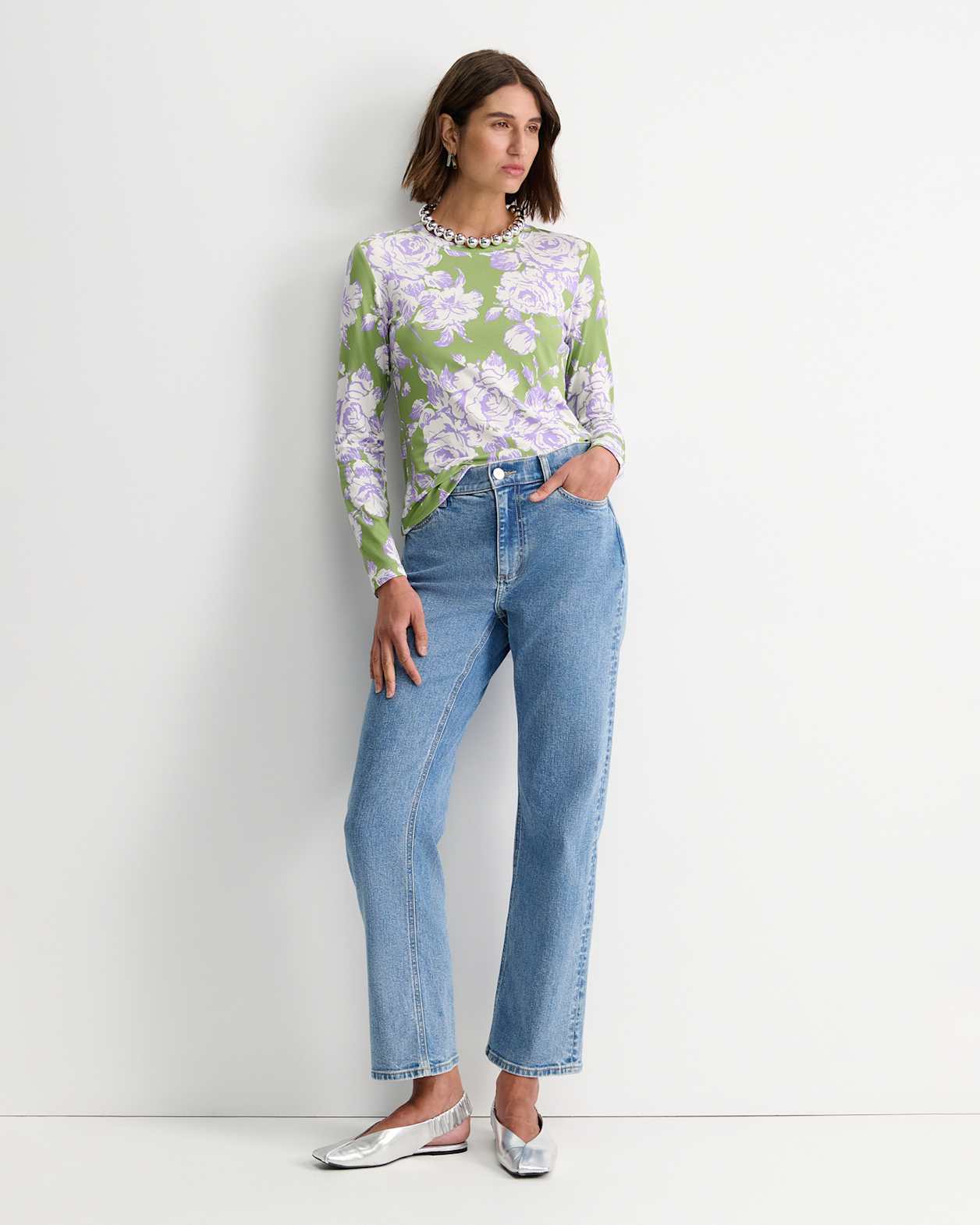Bloom Liberty Long Sleeve Magic Tee in GREEN