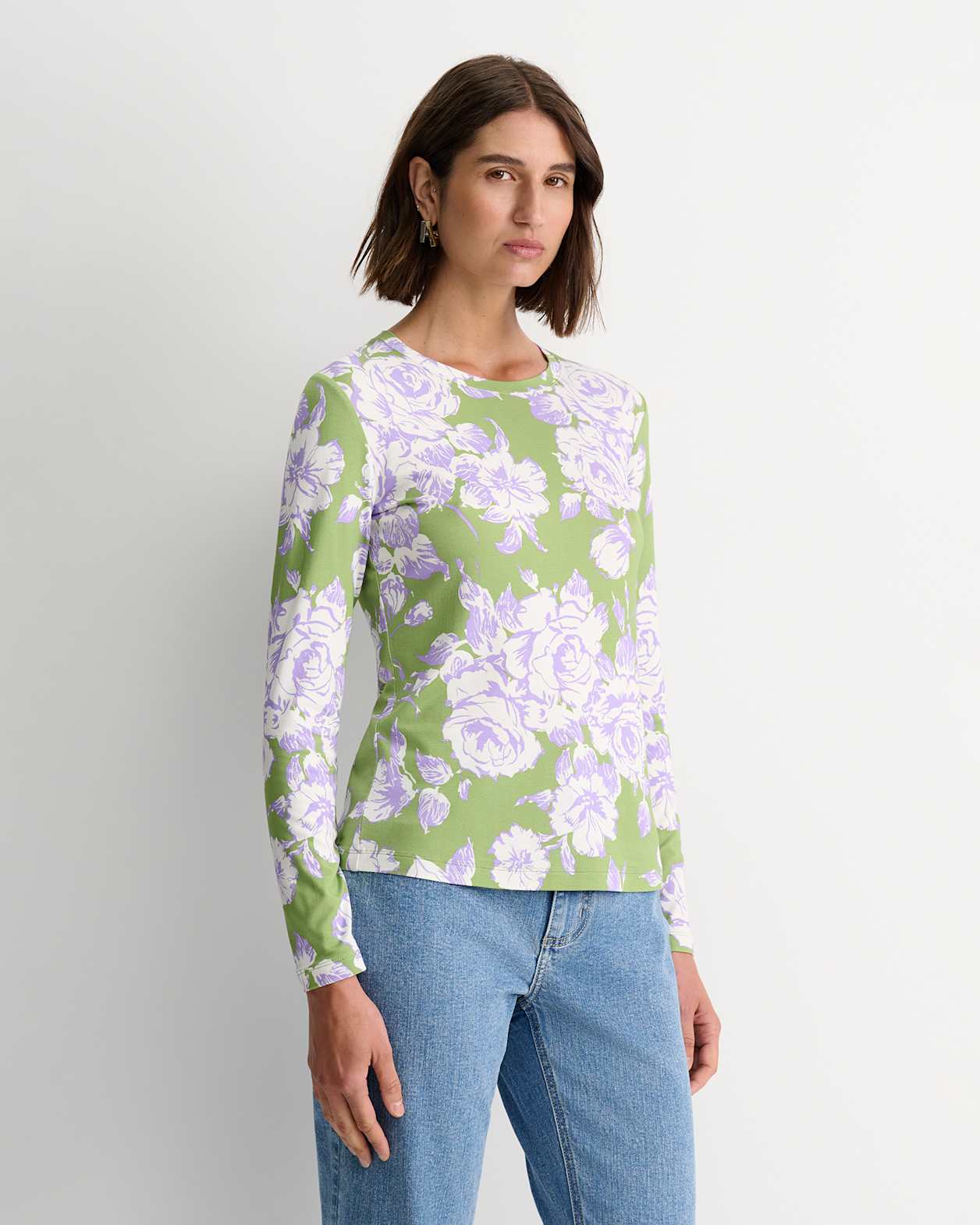 Bloom Liberty Long Sleeve Magic Tee in GREEN