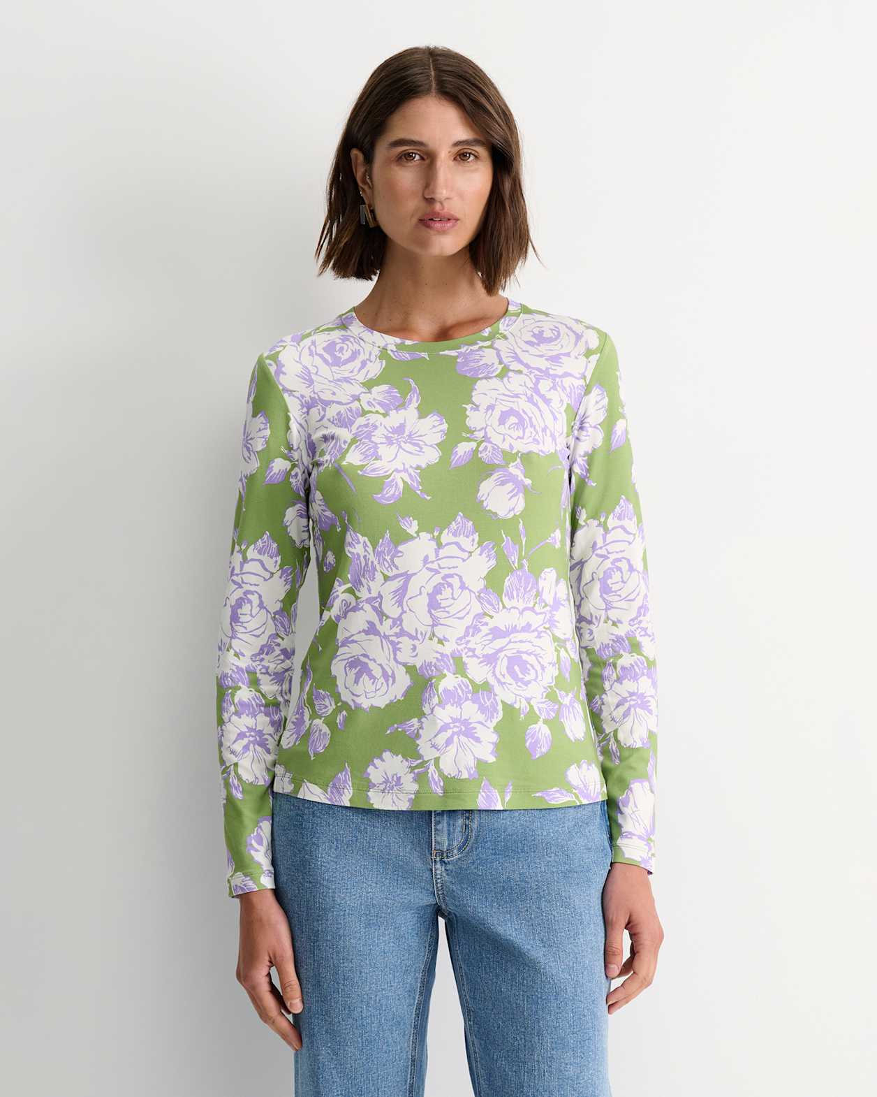 Bloom Liberty Long Sleeve Magic Tee in GREEN
