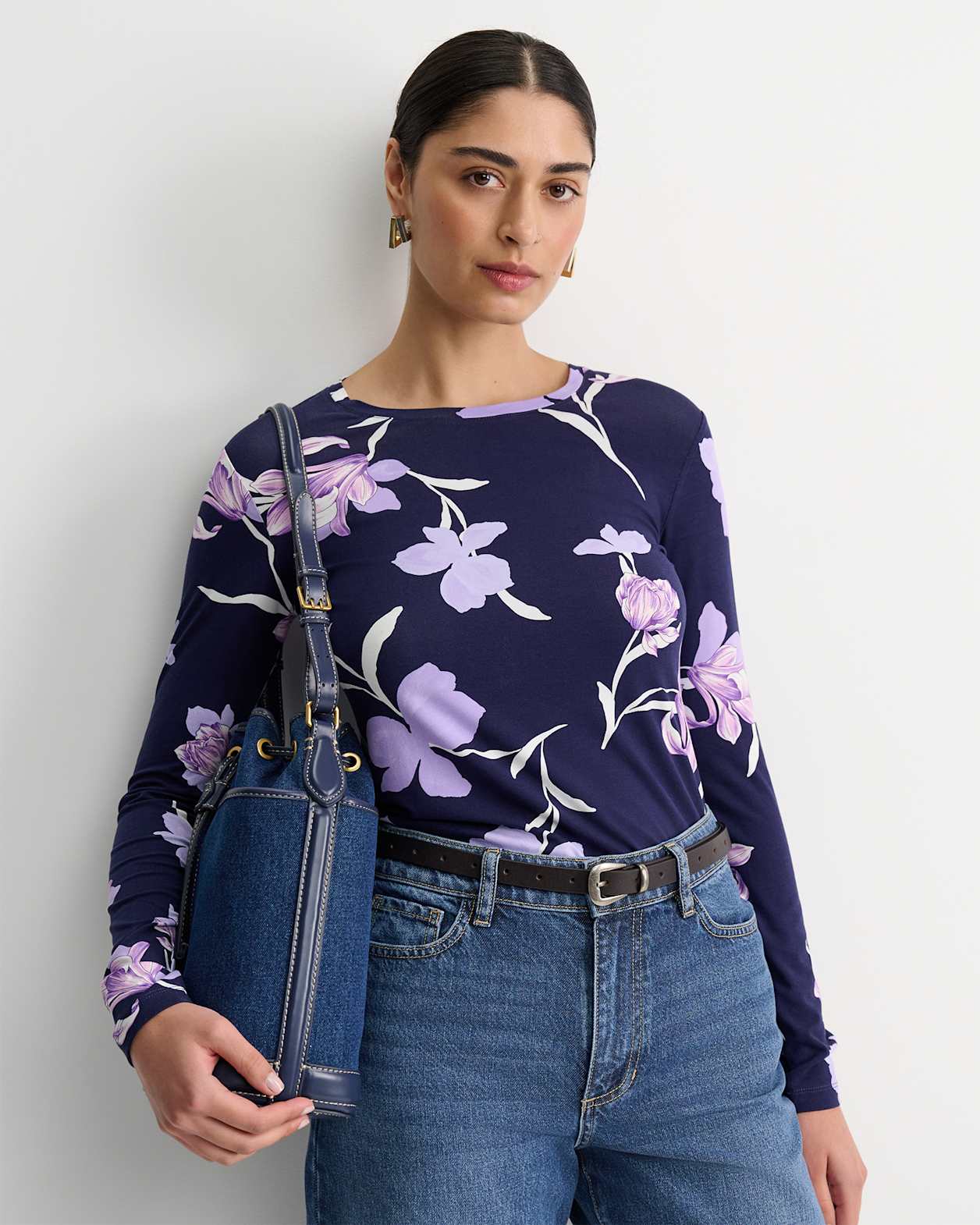 Iris Long Sleeve Magic Tee in NAVY MULTI