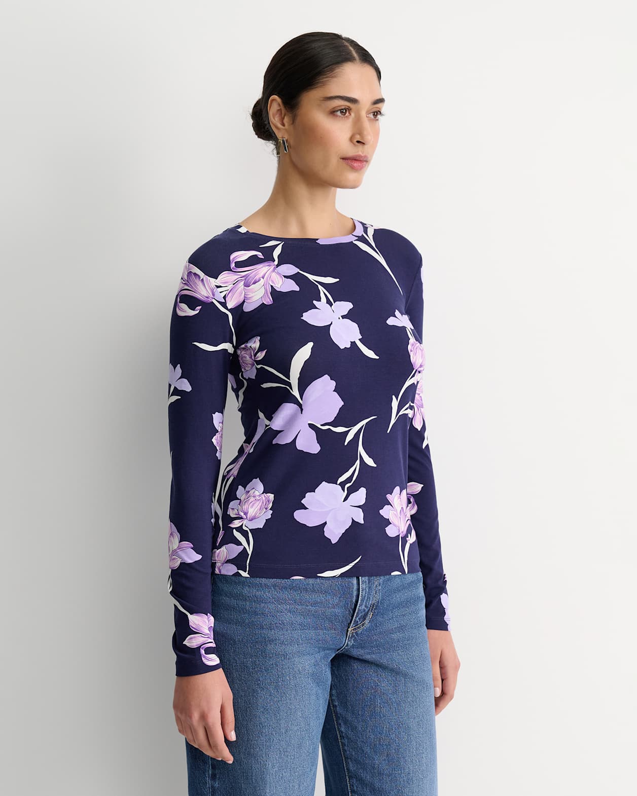 Iris Long Sleeve Magic Tee in NAVY MULTI