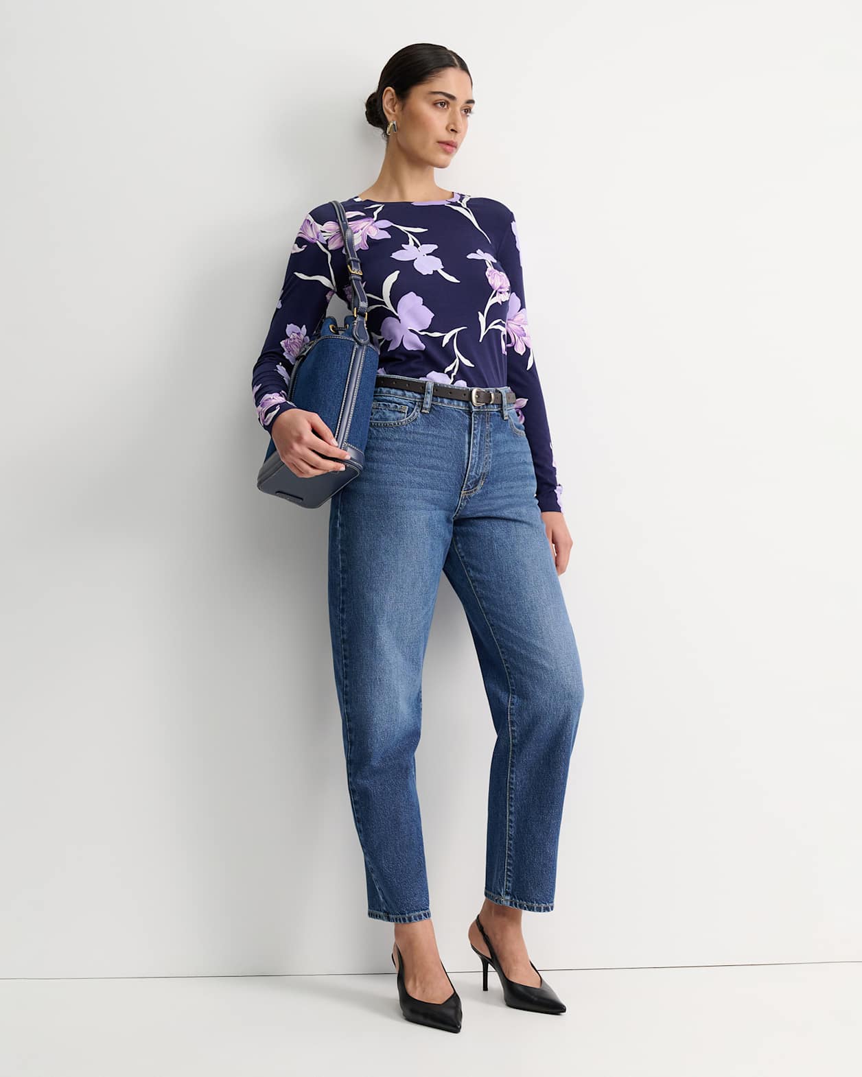 Iris Long Sleeve Magic Tee in NAVY MULTI
