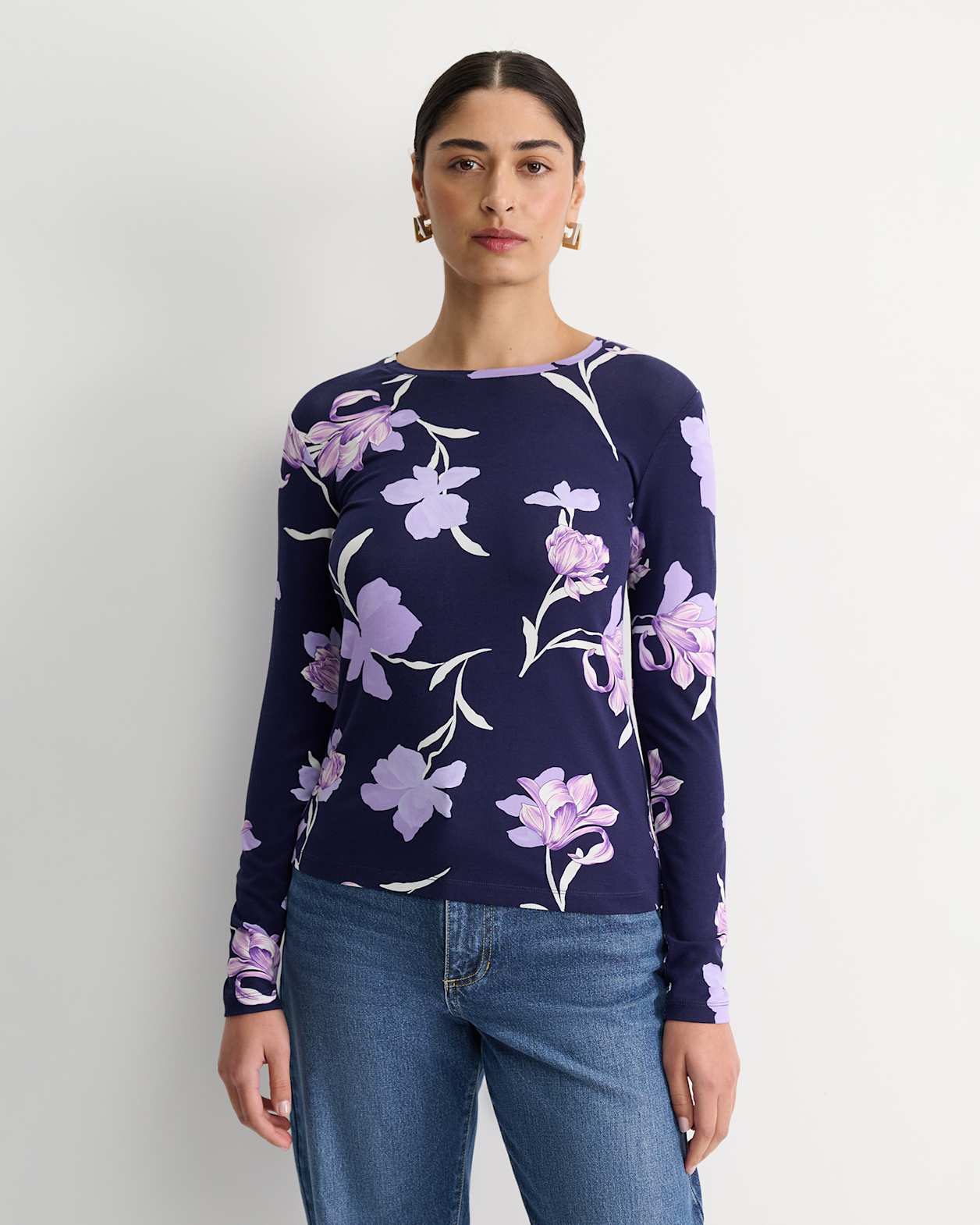 Iris Long Sleeve Magic Tee in NAVY MULTI