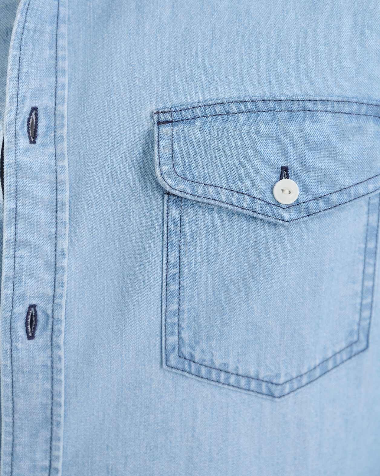 Denim Long Sleeve Shirt in LIGHT WASH