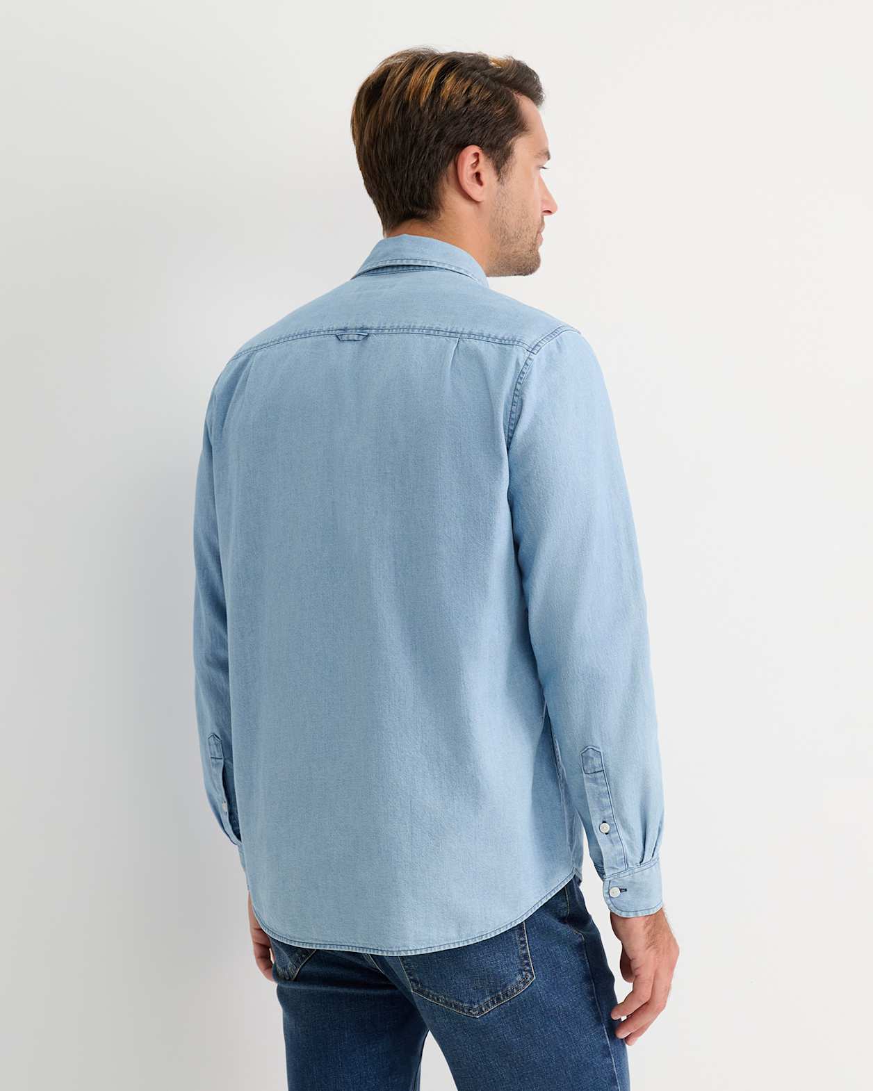 Denim Long Sleeve Shirt in LIGHT WASH