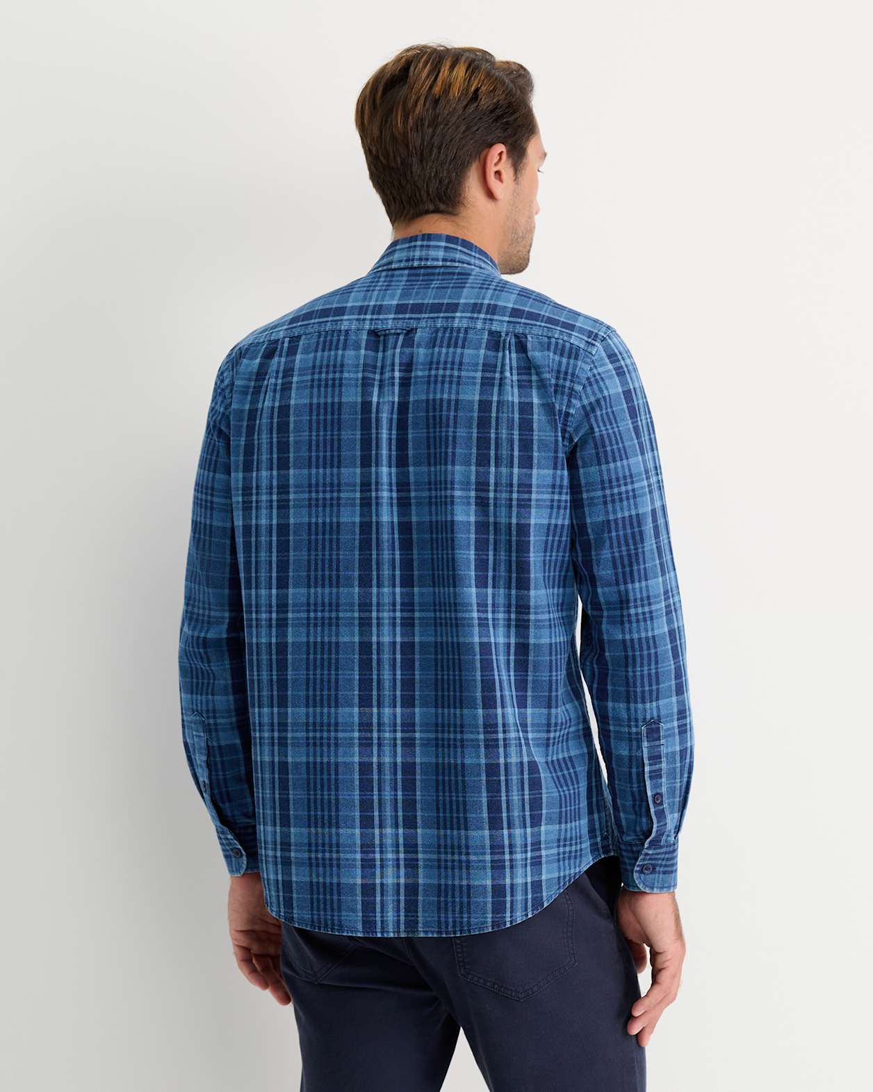 Darley Long Sleeve Check Shirt in INDIGO