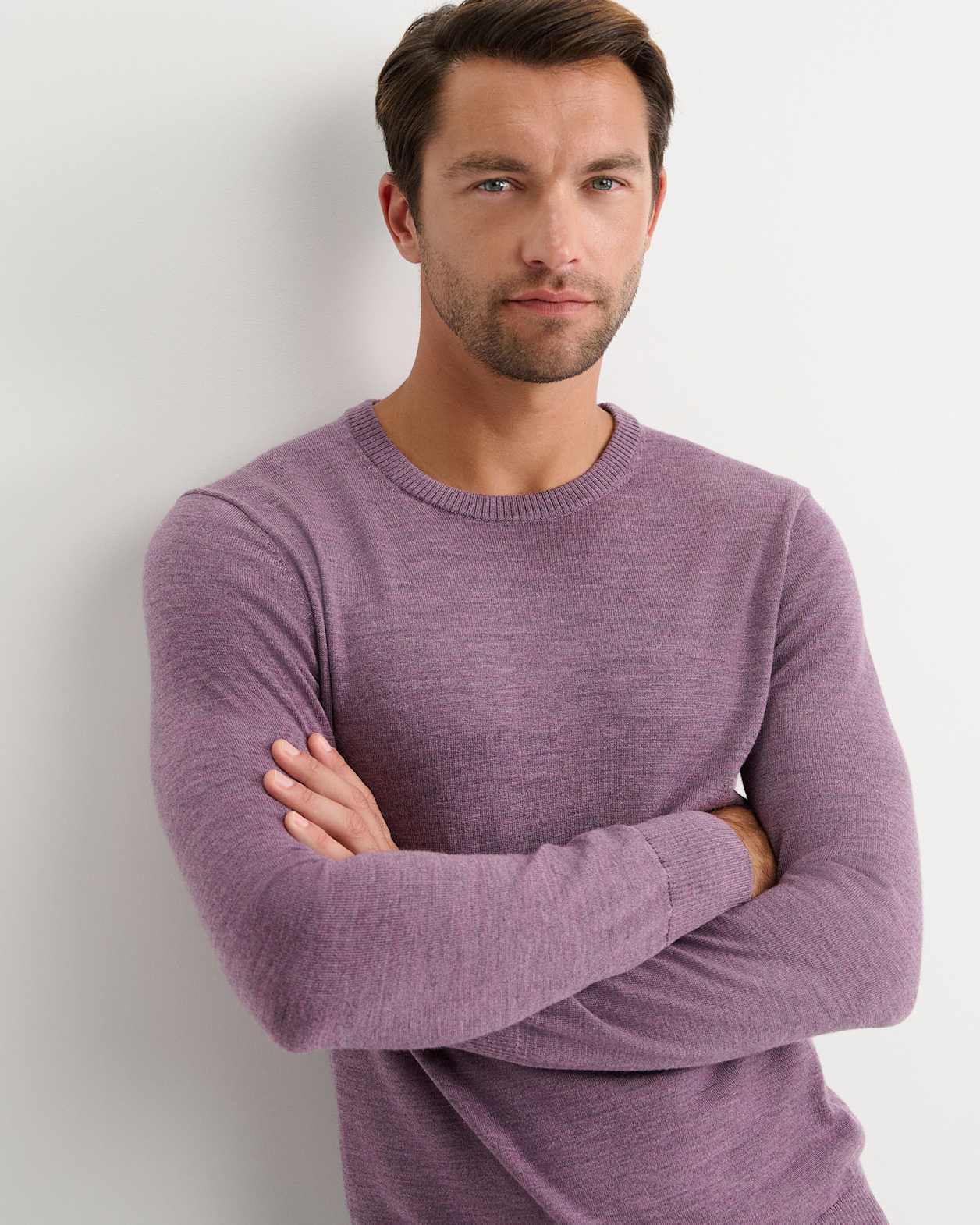 Merino Crew Neck Knit in FIG