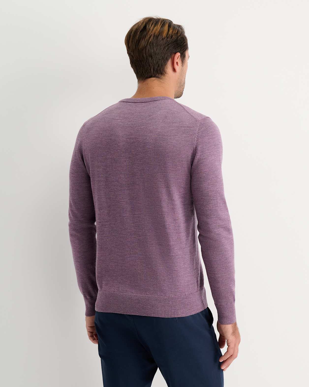 Merino Crew Neck Knit in FIG