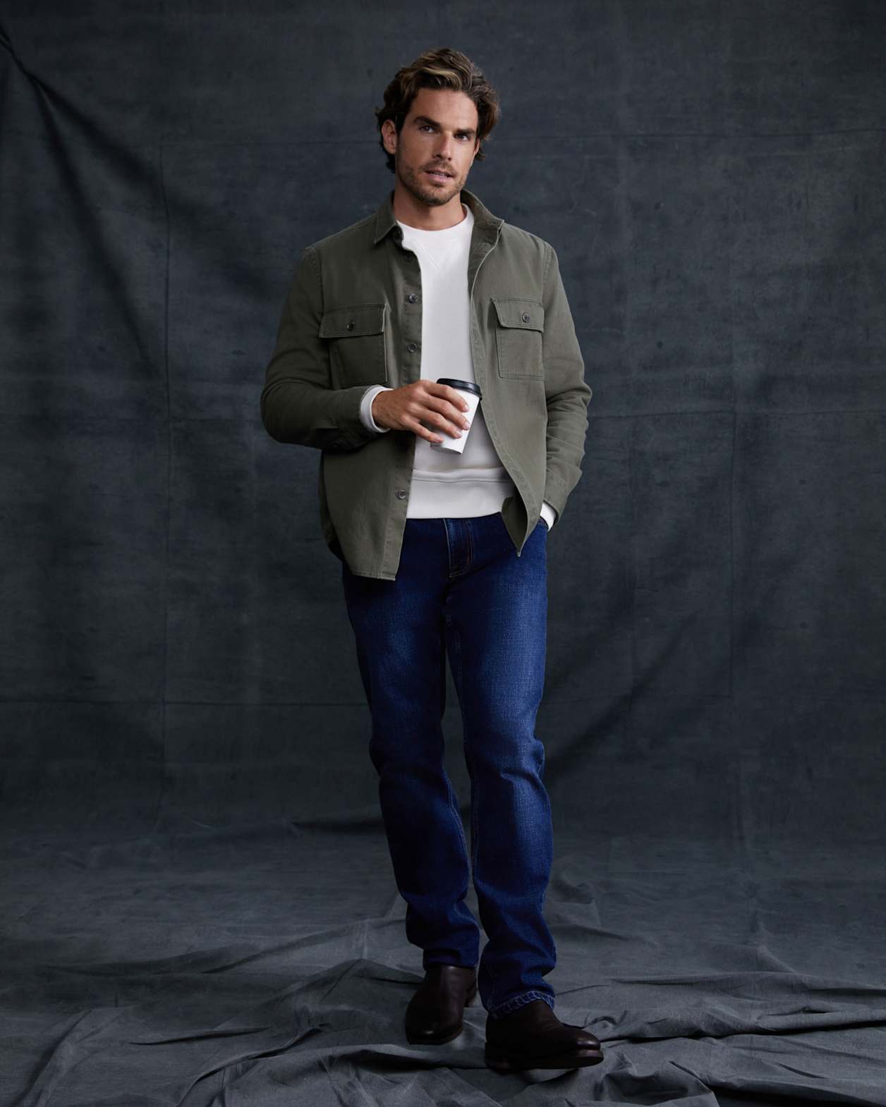 Jack Overshirt in DARK KHAKI