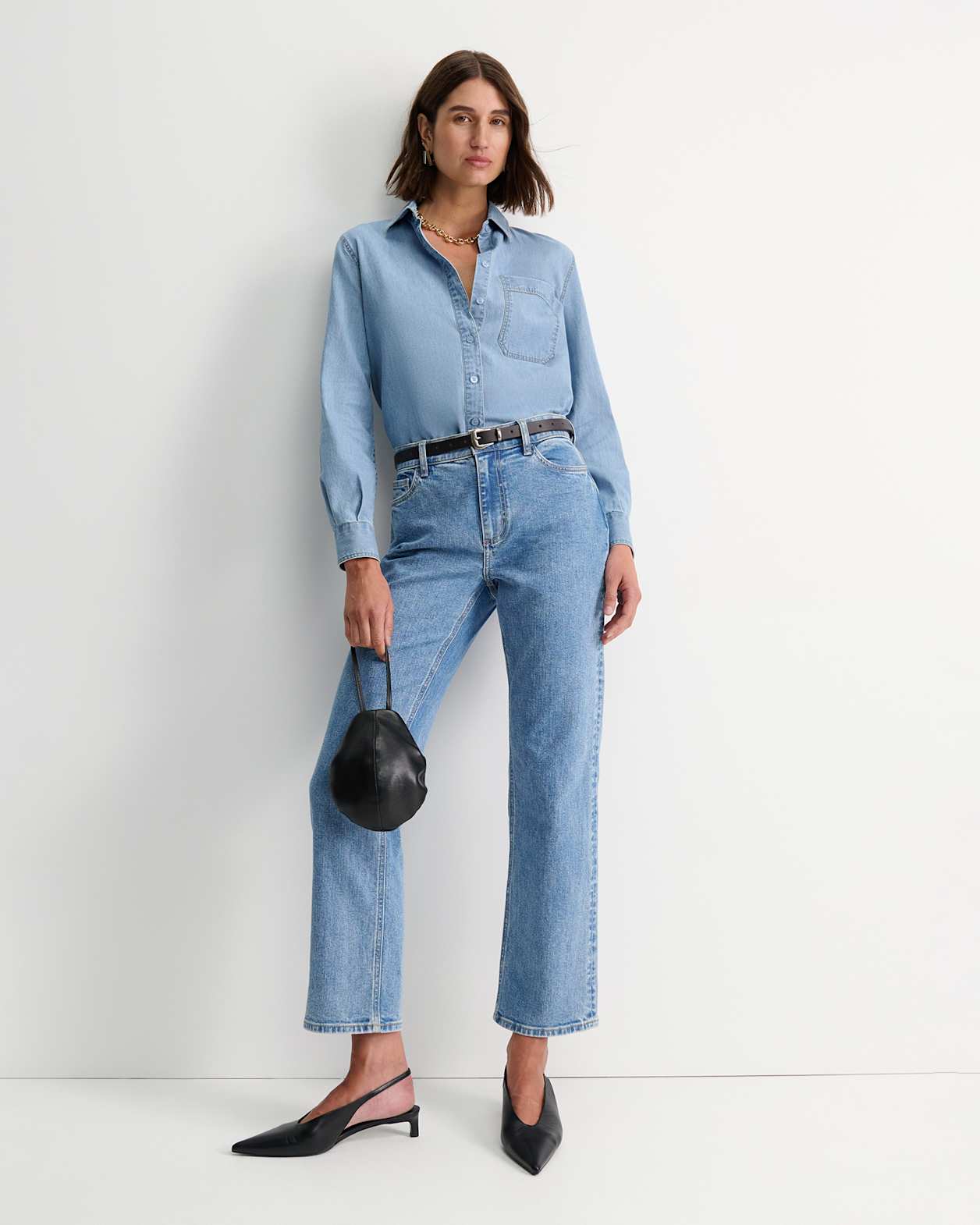 Carrie Chambray Long Sleeve Shirt in CHAMBRAY