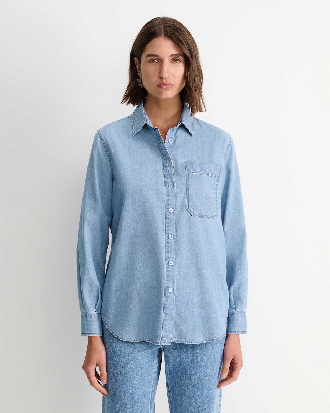 Carrie Chambray Long Sleeve Shirt in CHAMBRAY