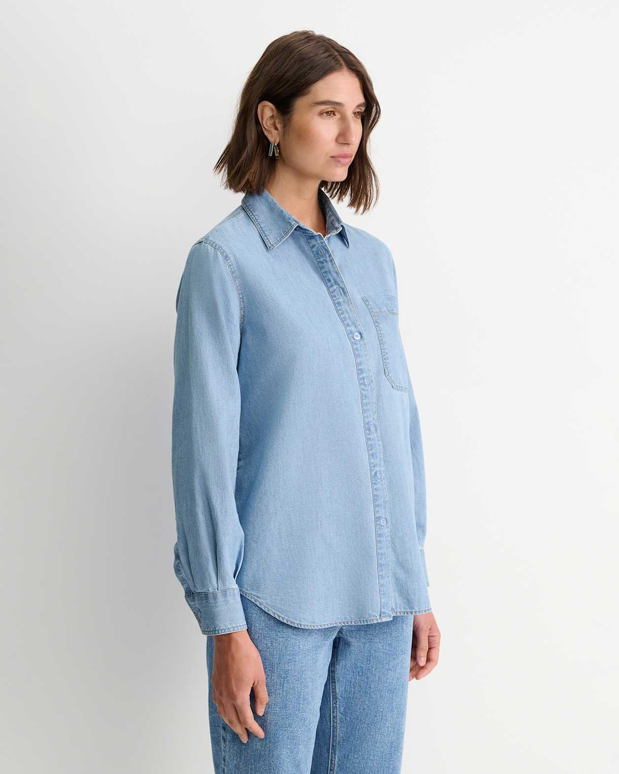 Carrie Chambray Long Sleeve Shirt in CHAMBRAY