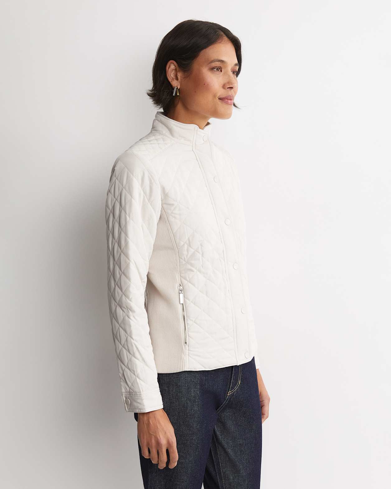 Vera Quilted Jacket in CHALK