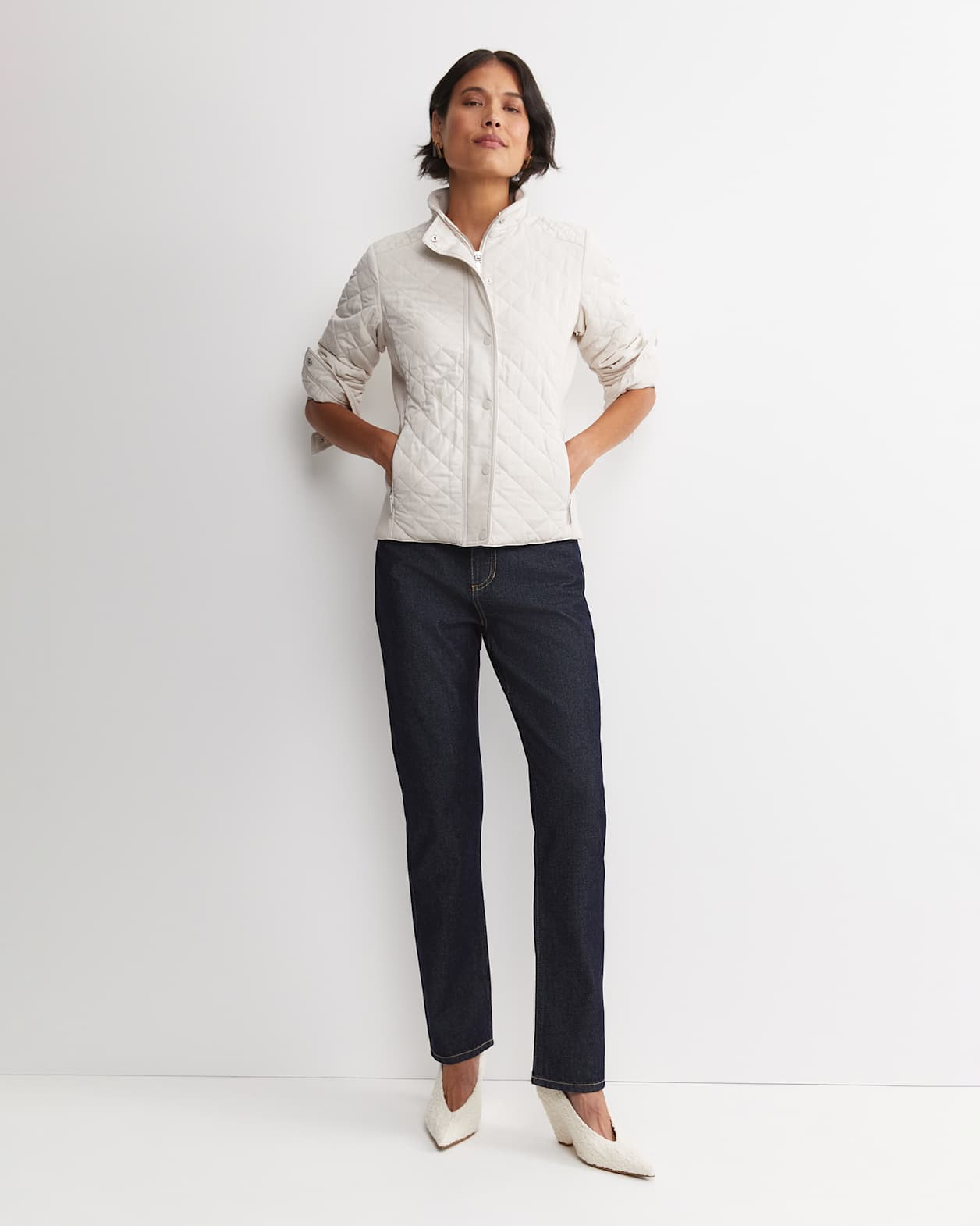 Vera Quilted Jacket in CHALK