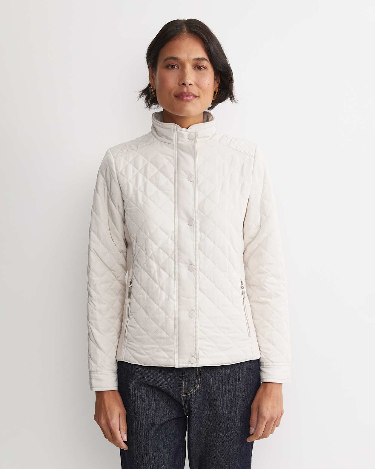 Vera Quilted Jacket in CHALK
