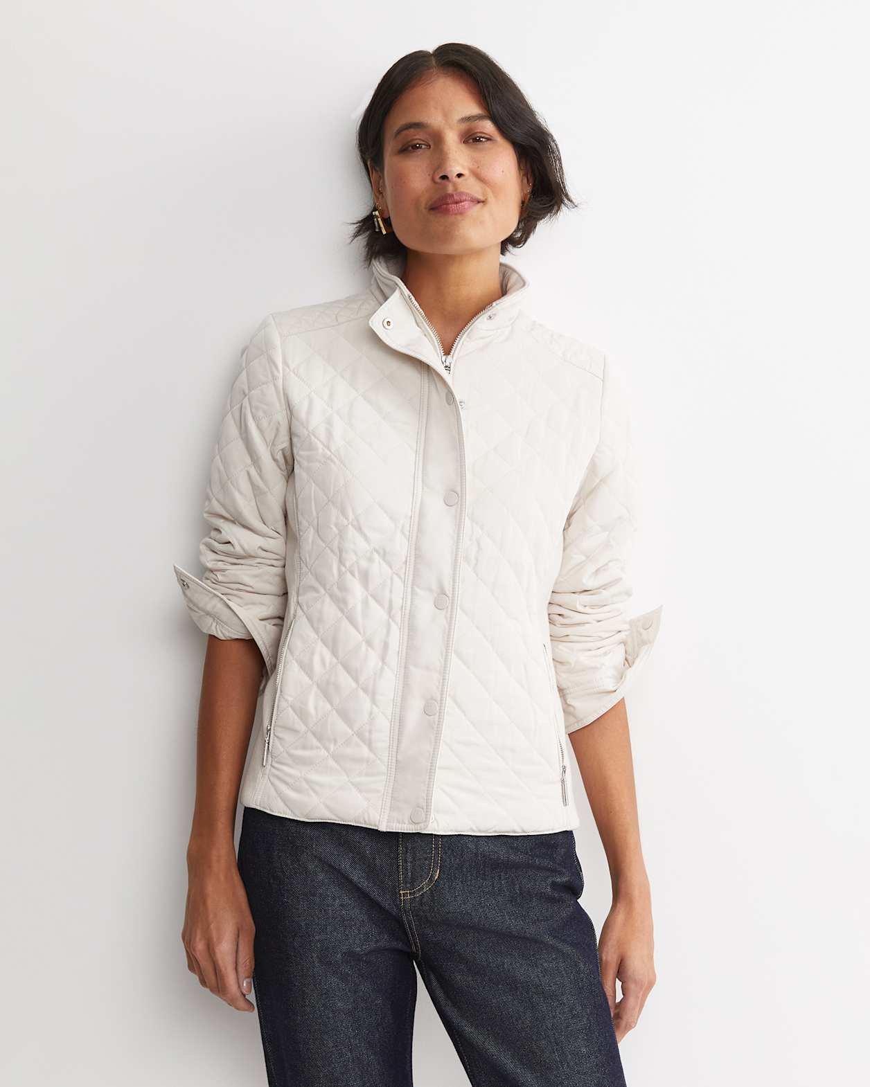 Vera Quilted Jacket in CHALK