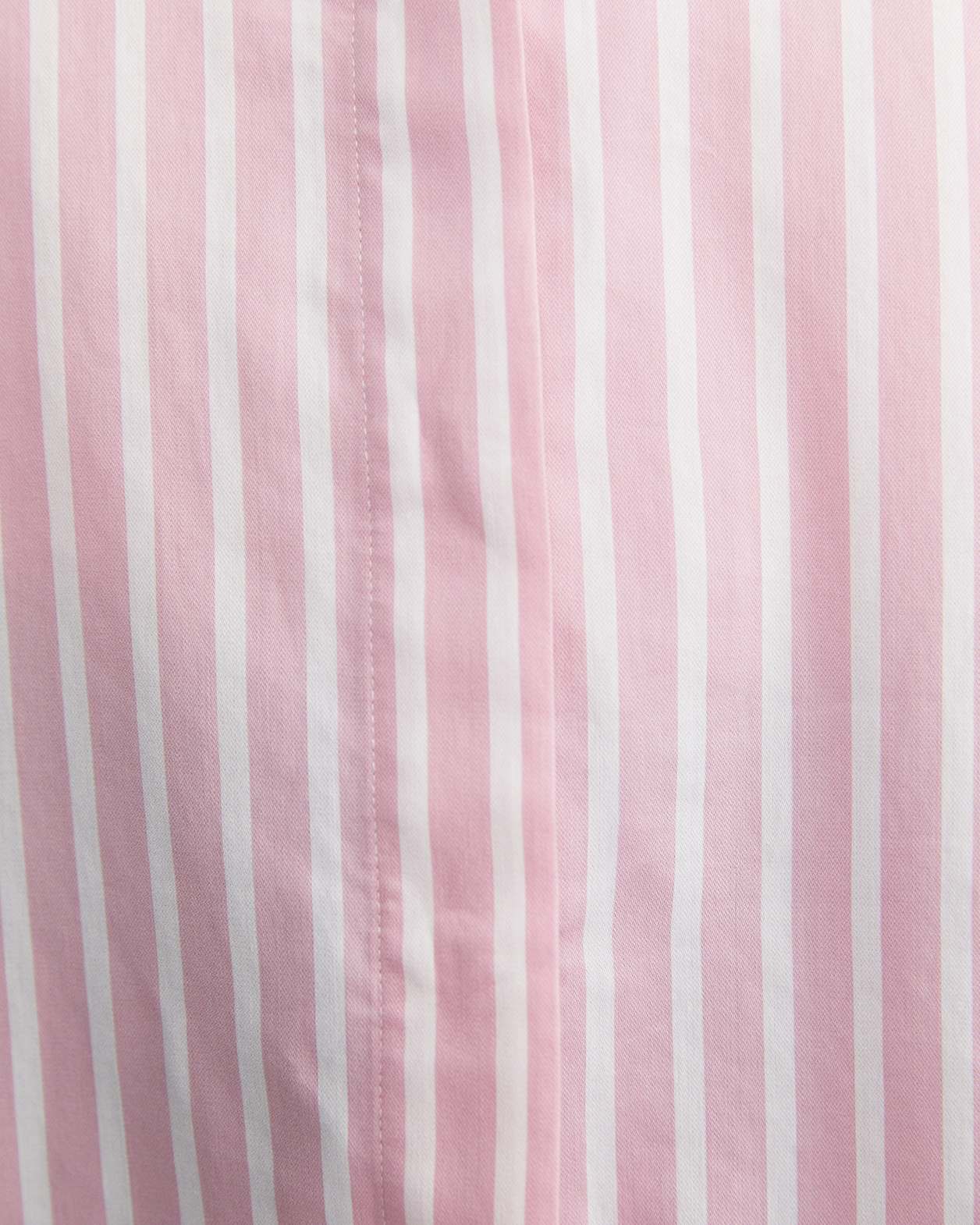 Hannah Stripe Cotton Silk Shirt in WHITE/PINK