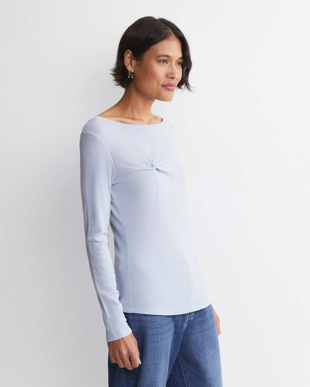 Gigi Babywool Twist Top in ICE BLUE