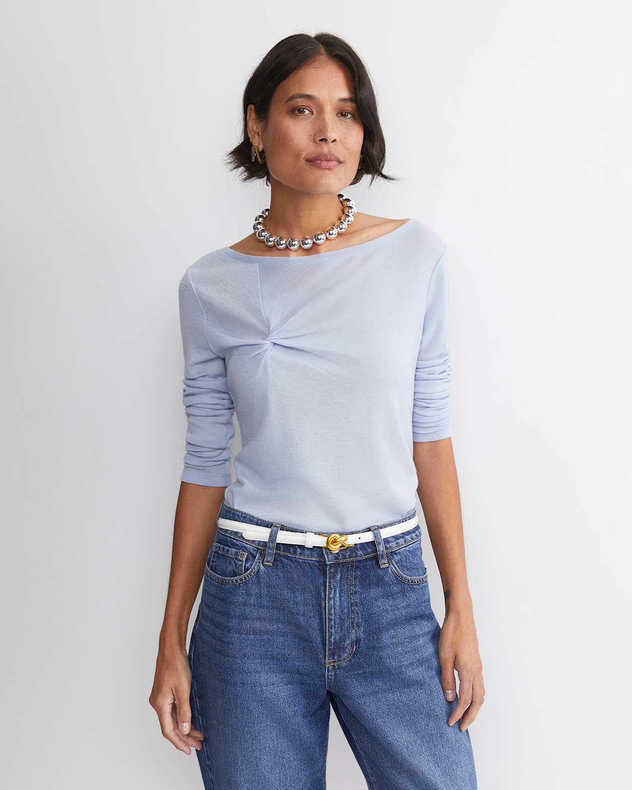 Gigi Babywool Twist Top in ICE BLUE