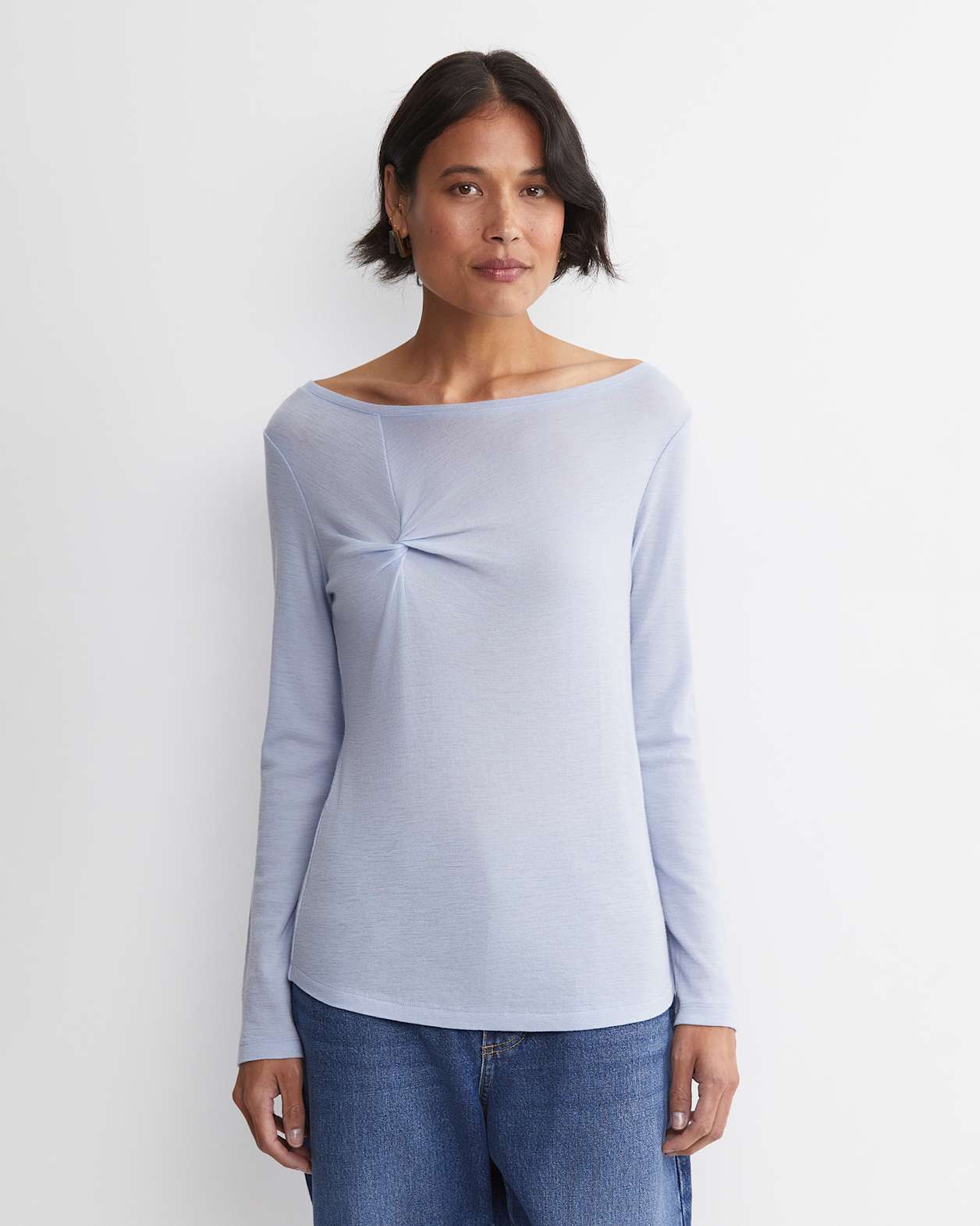 Gigi Babywool Twist Top in ICE BLUE