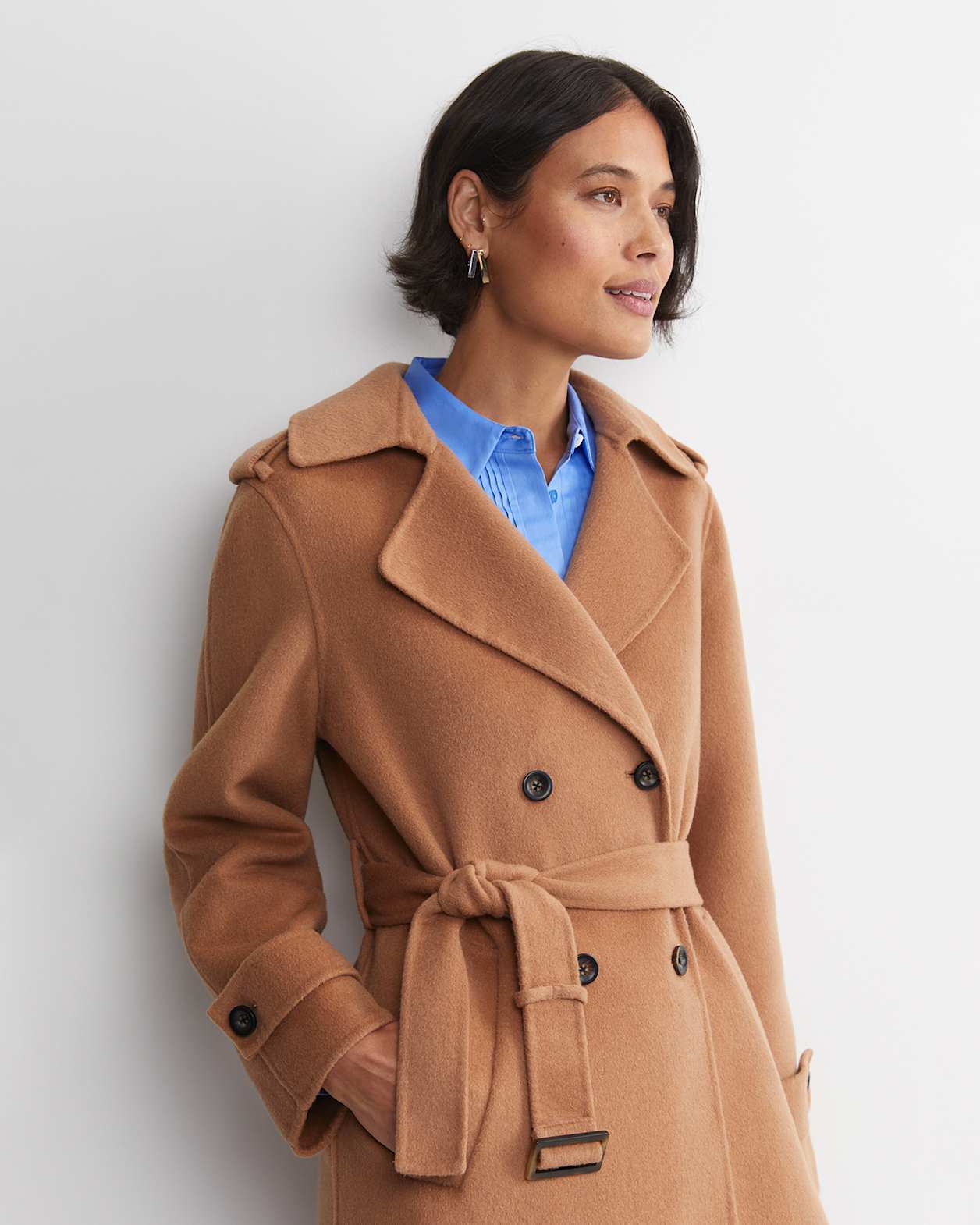 Martha Double Breasted Trench Coat in CAMEL